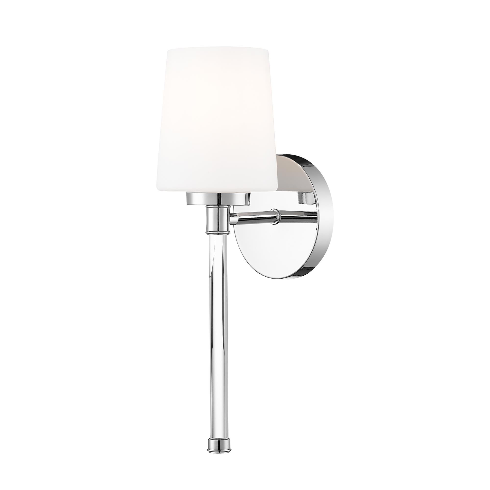 Shown in Chrome finish and White Opal glass