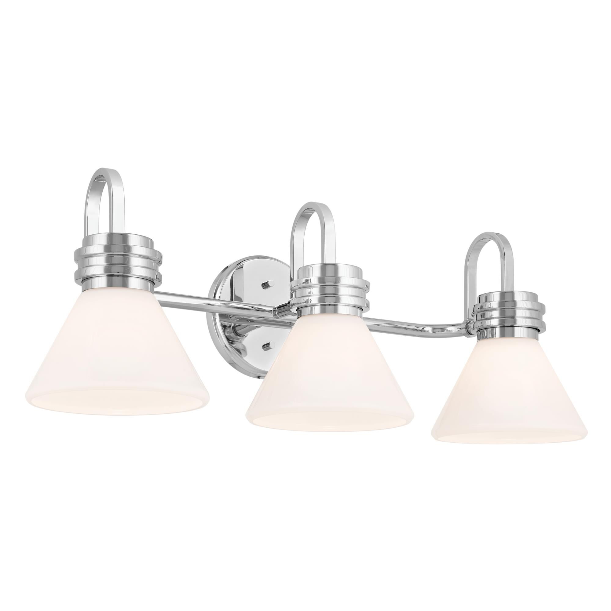 Shown in Chrome finish and Opal glass