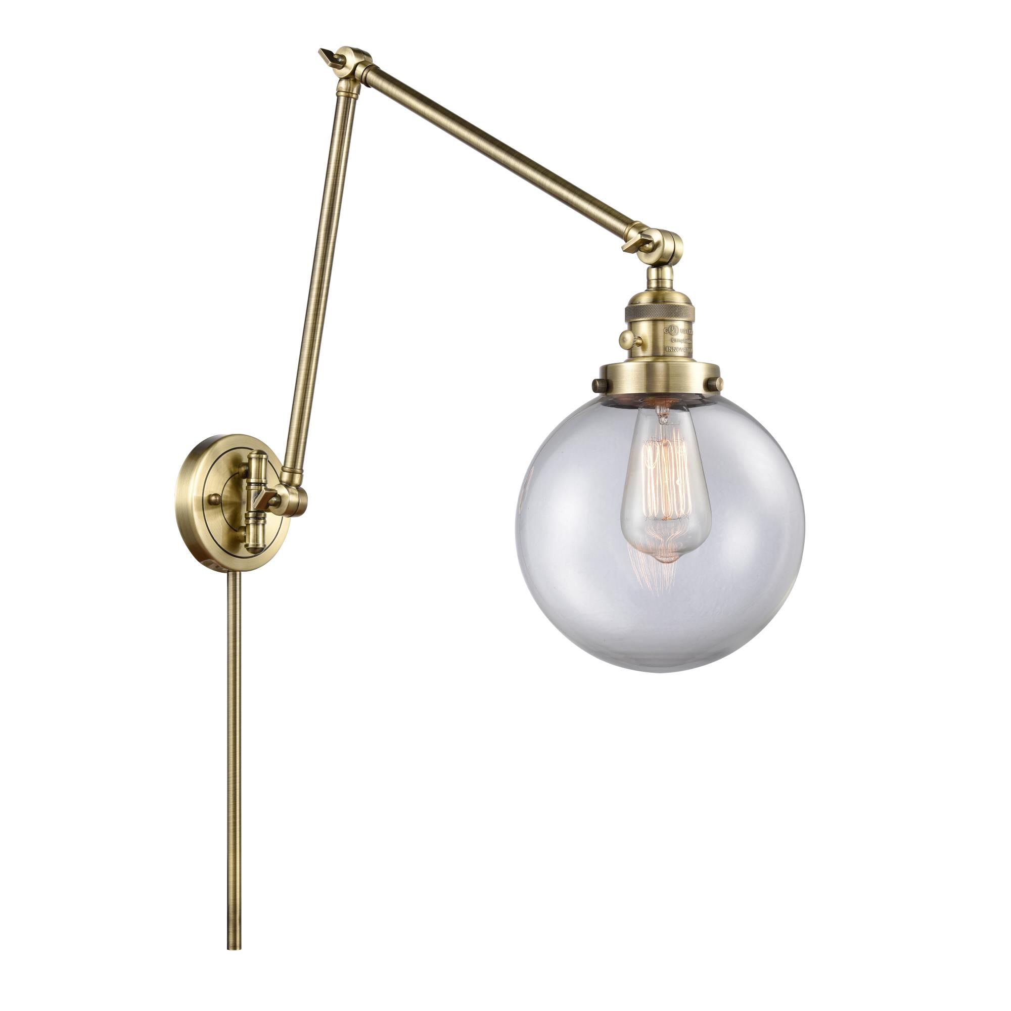 Bruno Marashlian Large Beacon Wall Swing Lamp by Innovations Lighting