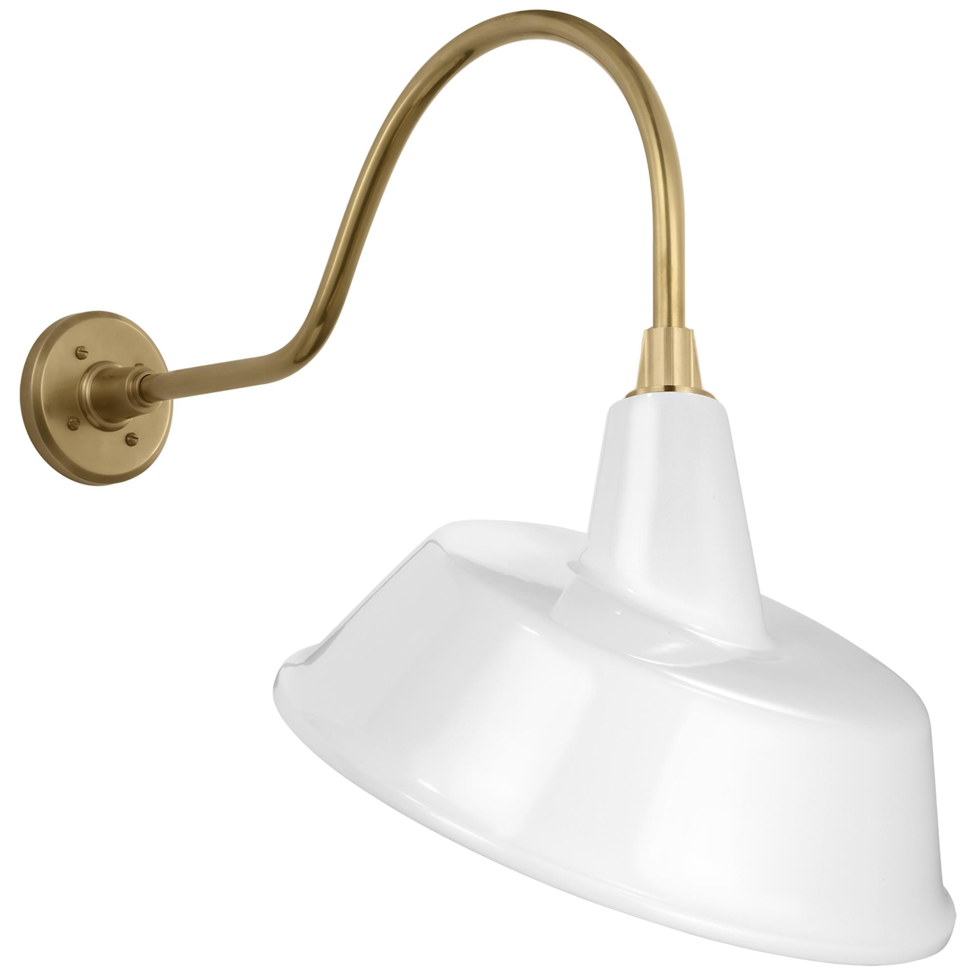 Shown in Hand-Rubbed Antique Brass finish and White Tilted Bowers shade