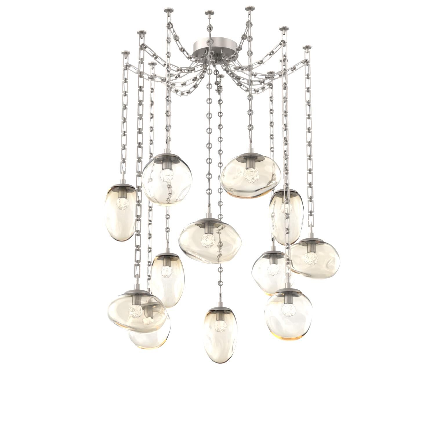 Shown in Beige Silver finish and Floret Amber glass
