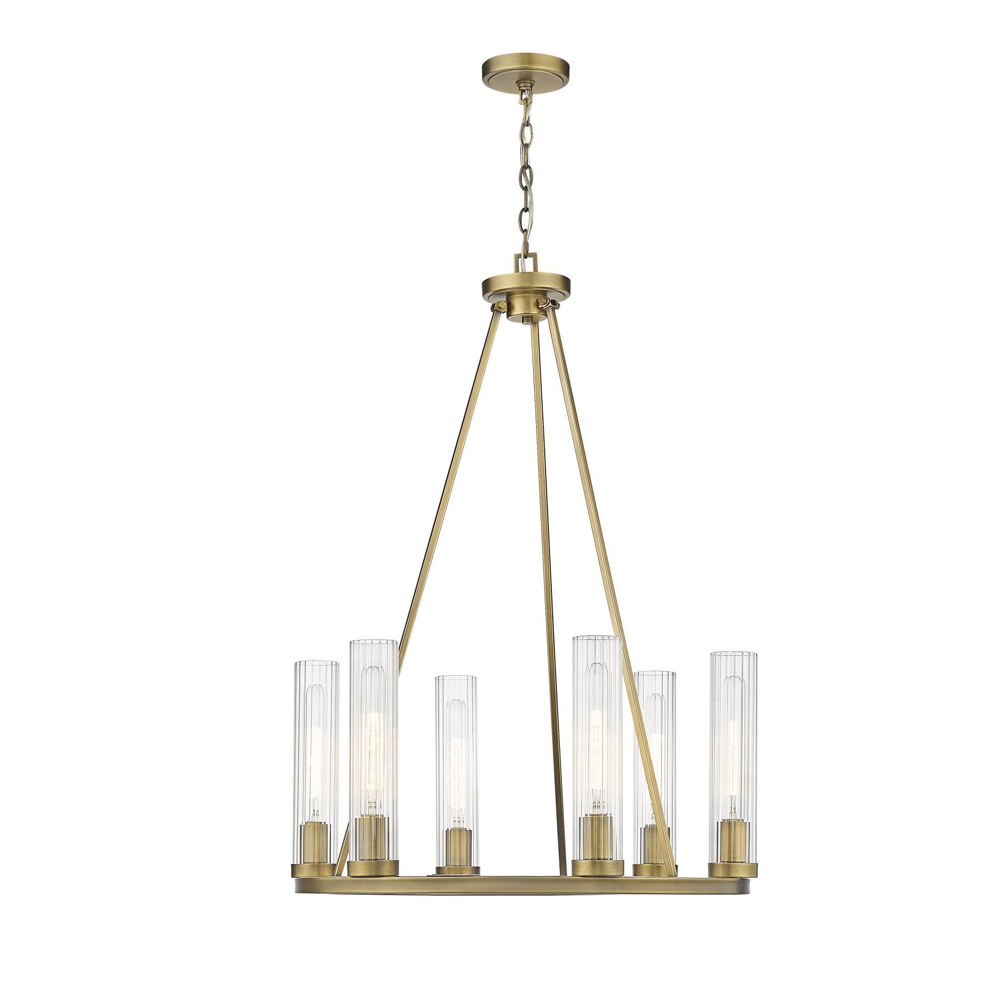 Shown in Rubbed Brass finish and Glass shade