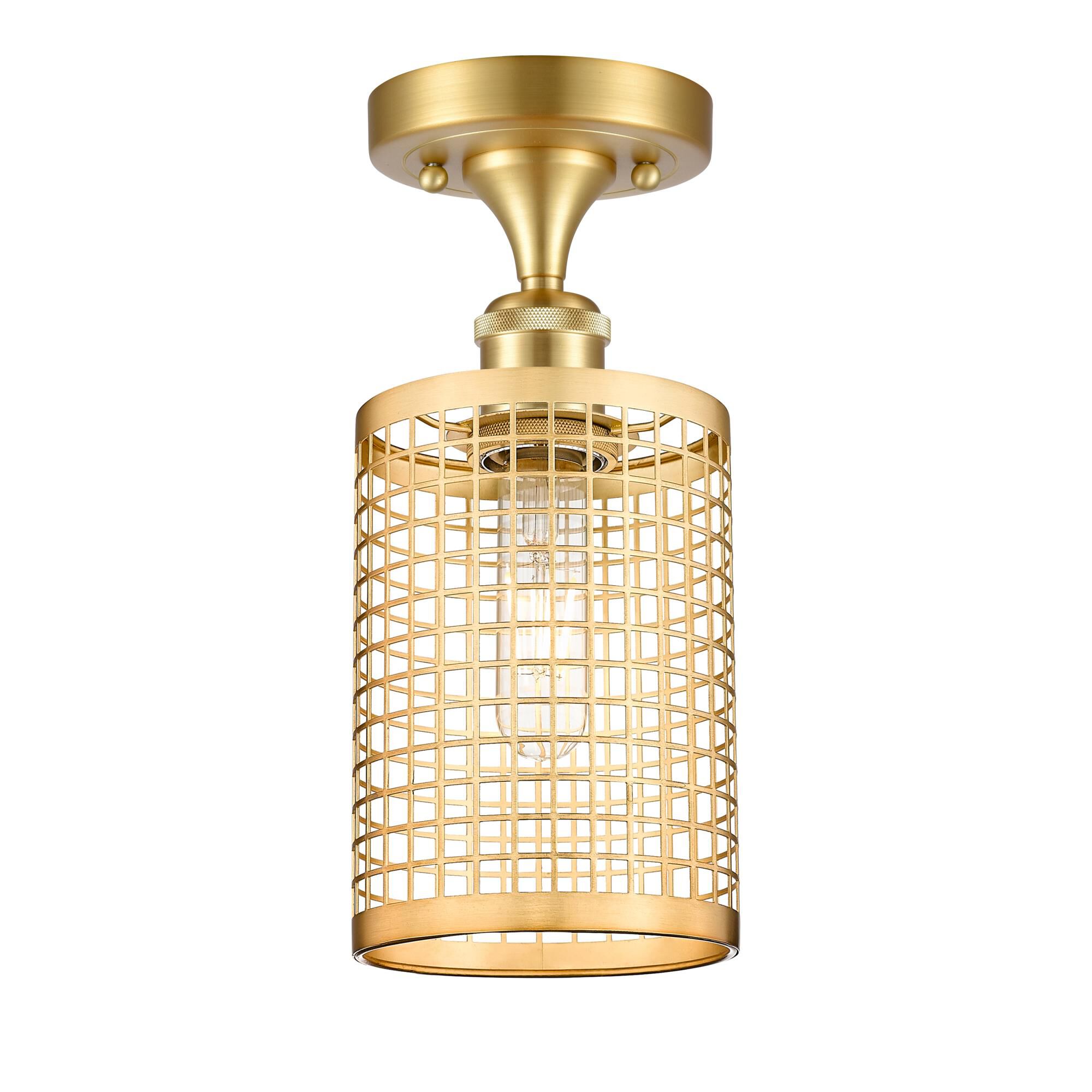 Shown in Satin Gold finish and Satin Gold shade