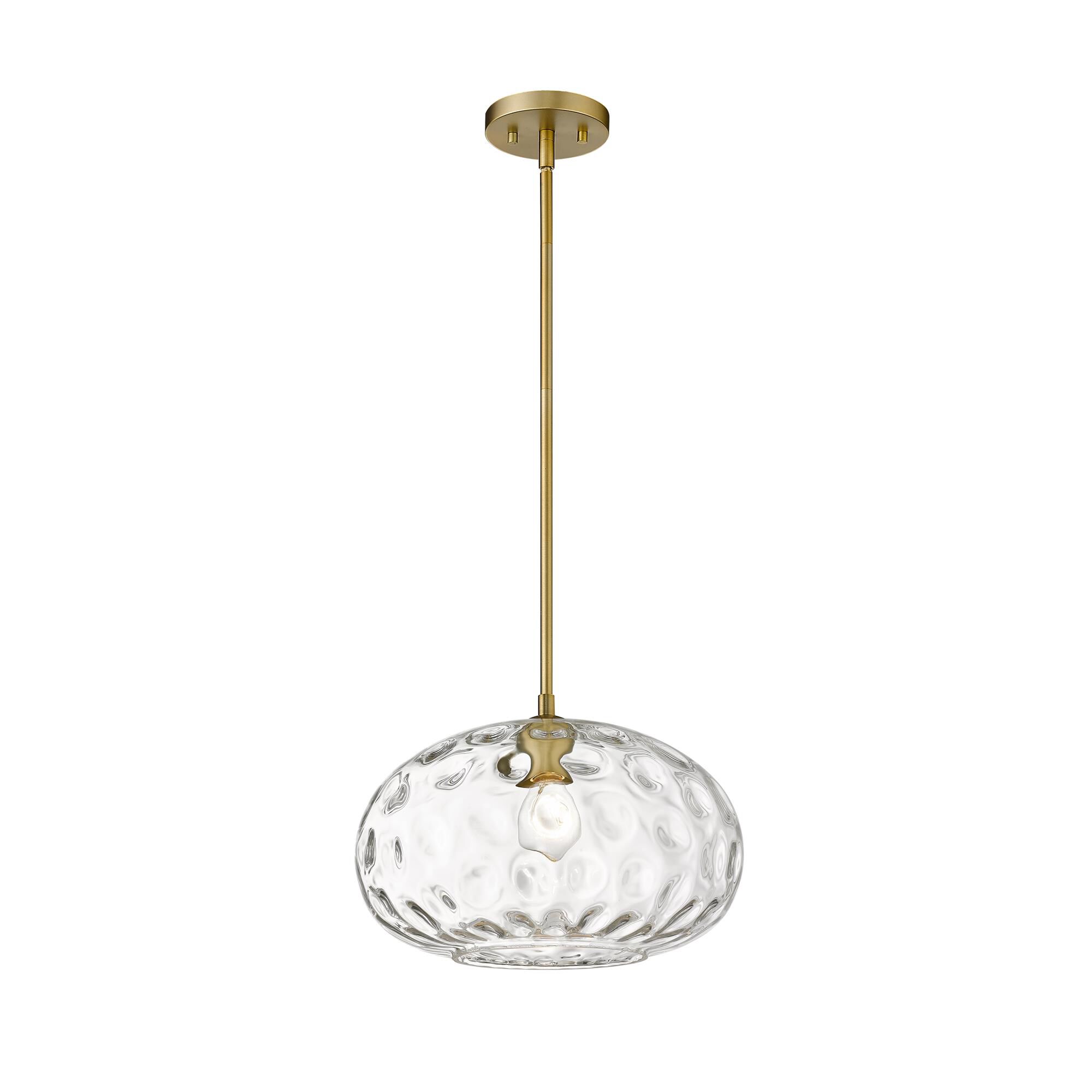 Shown in Olde Brass finish and Glass shade