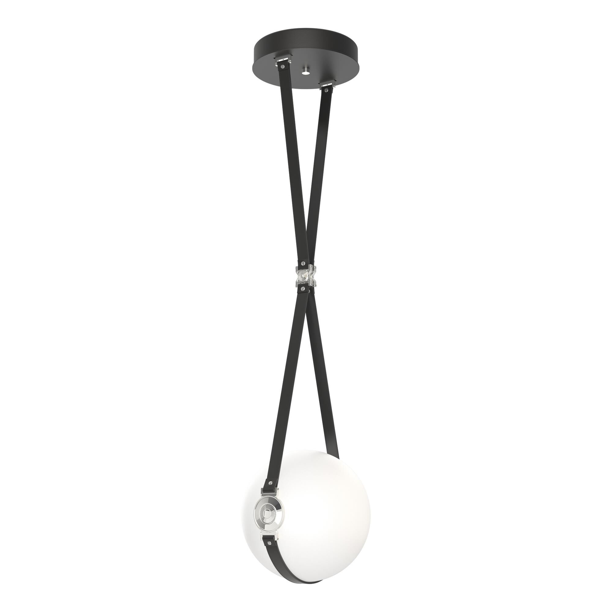Shown in Black finish and Opal glass and Polished Nickel accent