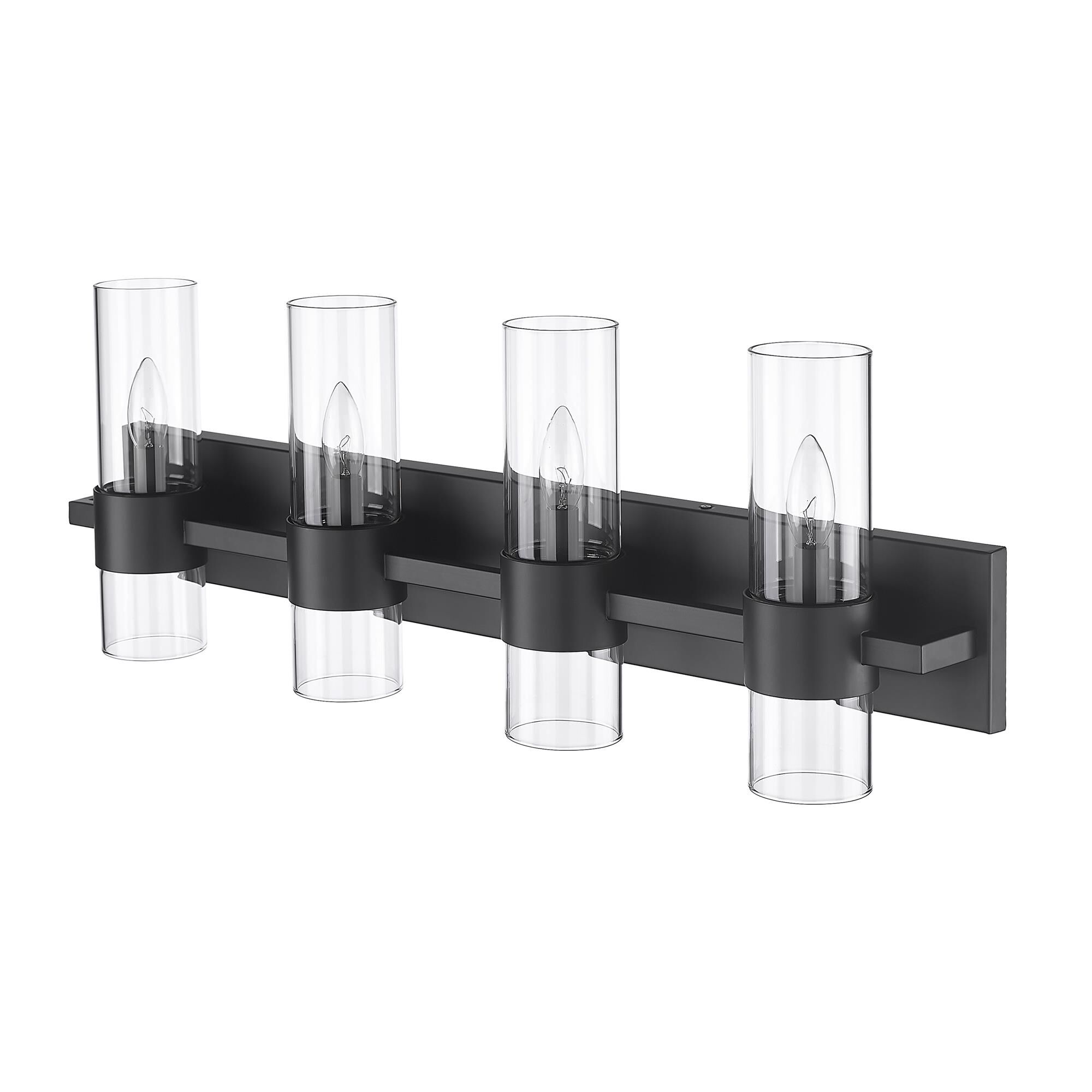 Shown in Matte Black finish and Clear glass