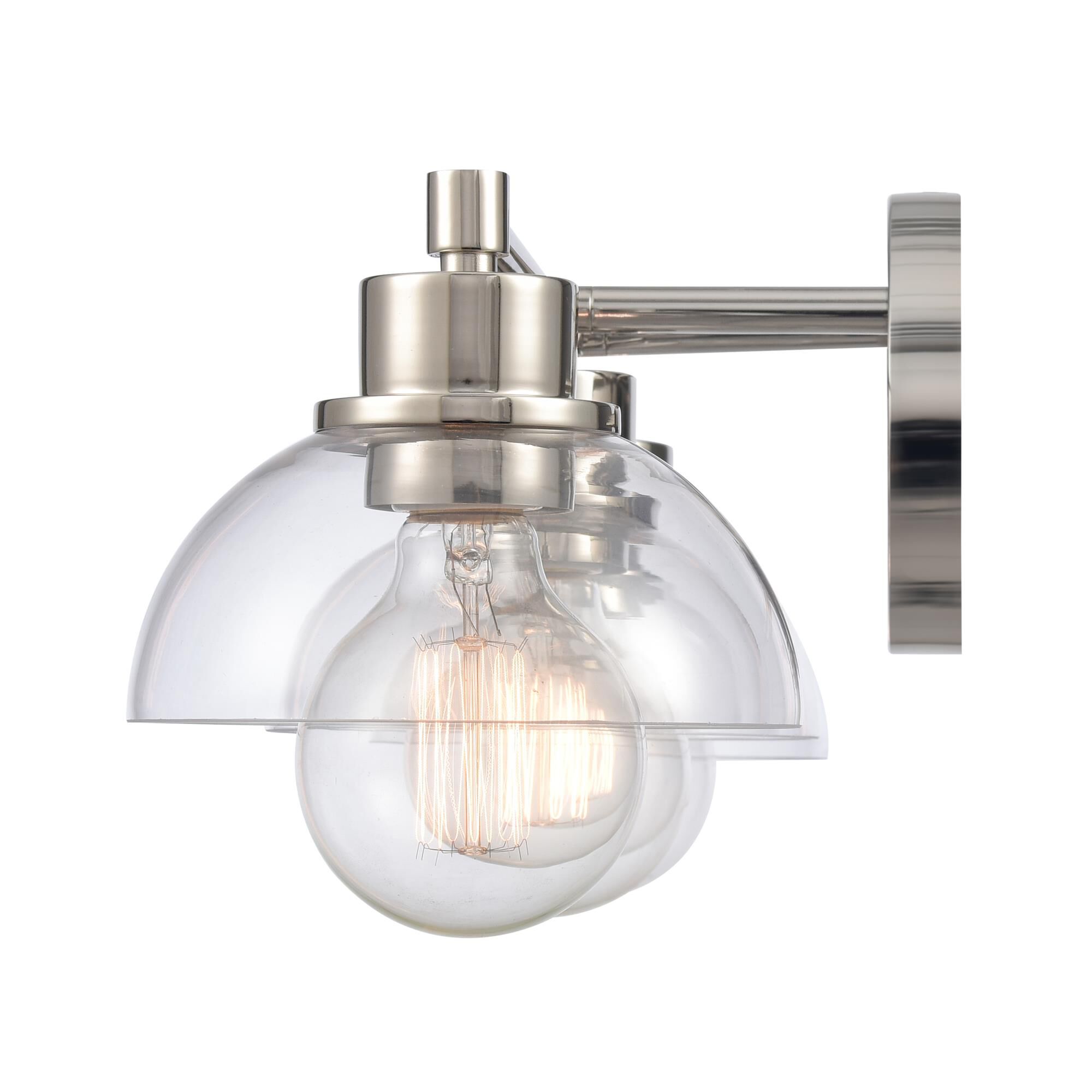 Shown in Polished Nickel finish and Clear Handblown  Shade glass and Clear Handblown Glass shade