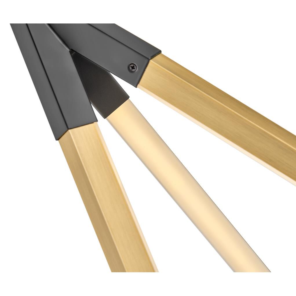 Shown in Lacquered Brass with Black Accents finish and Etched Acrylic glass