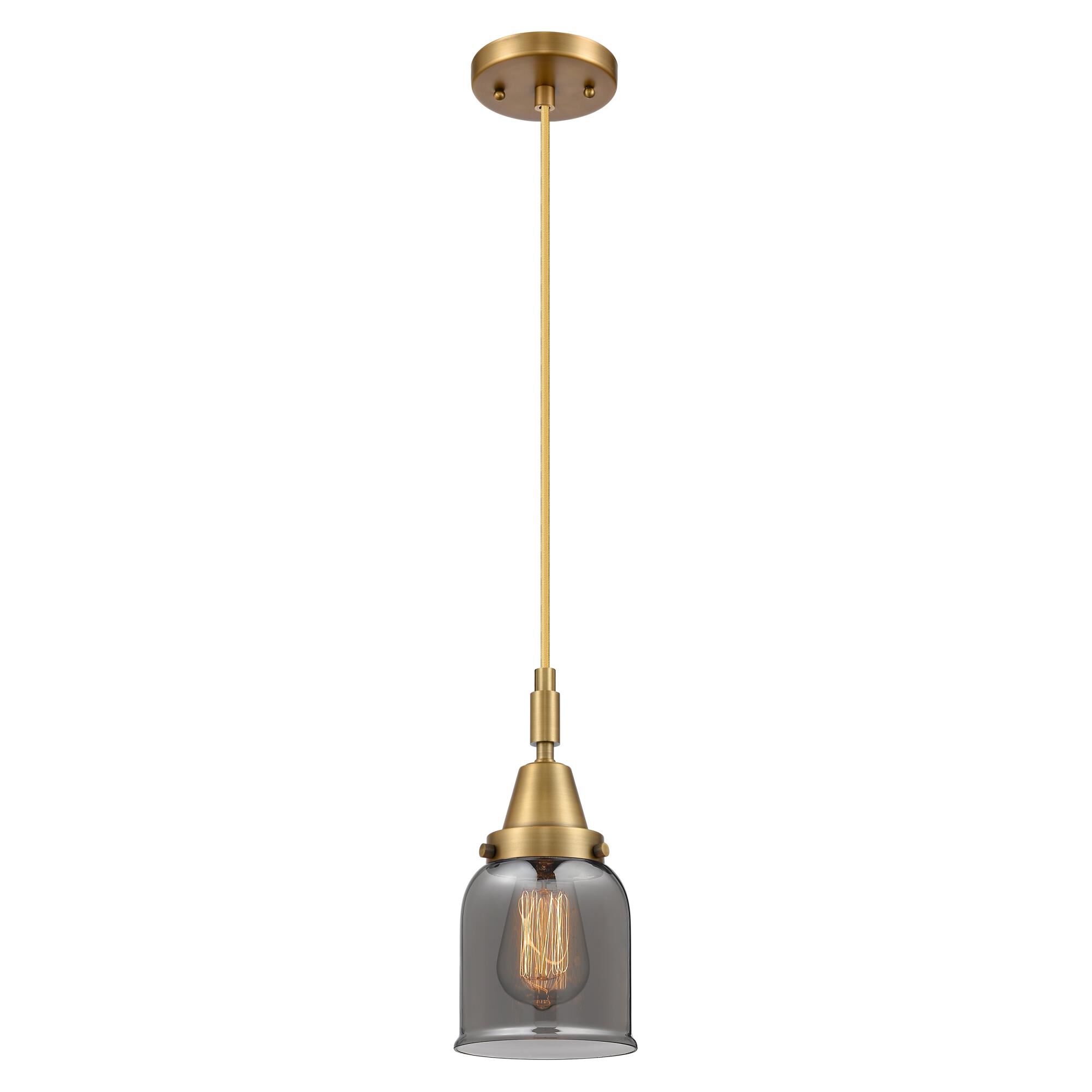 Shown in Brushed Brass finish and Light Smoke glass