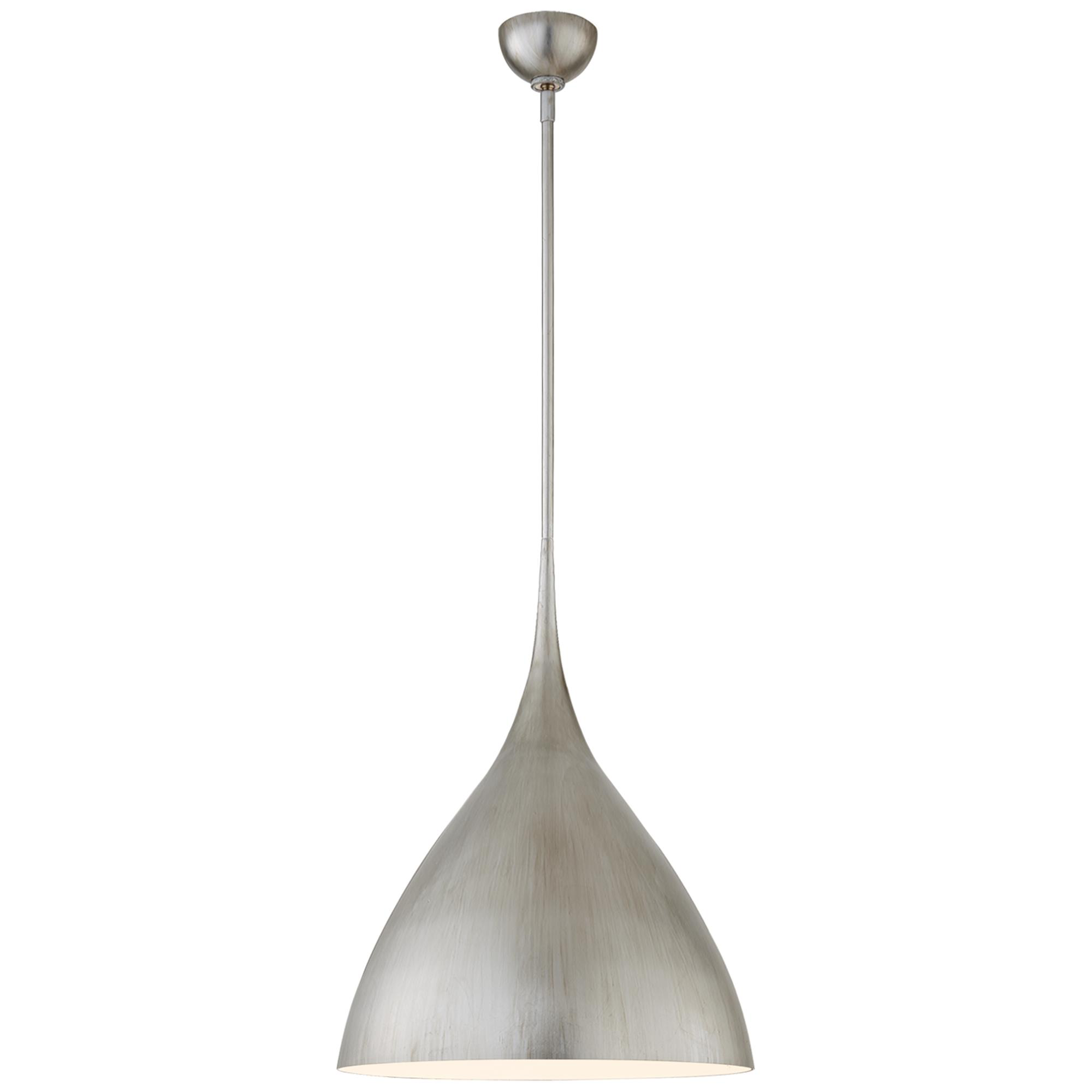 Shown in Burnished Silver Leaf finish and No Glass glass and No Shade shade