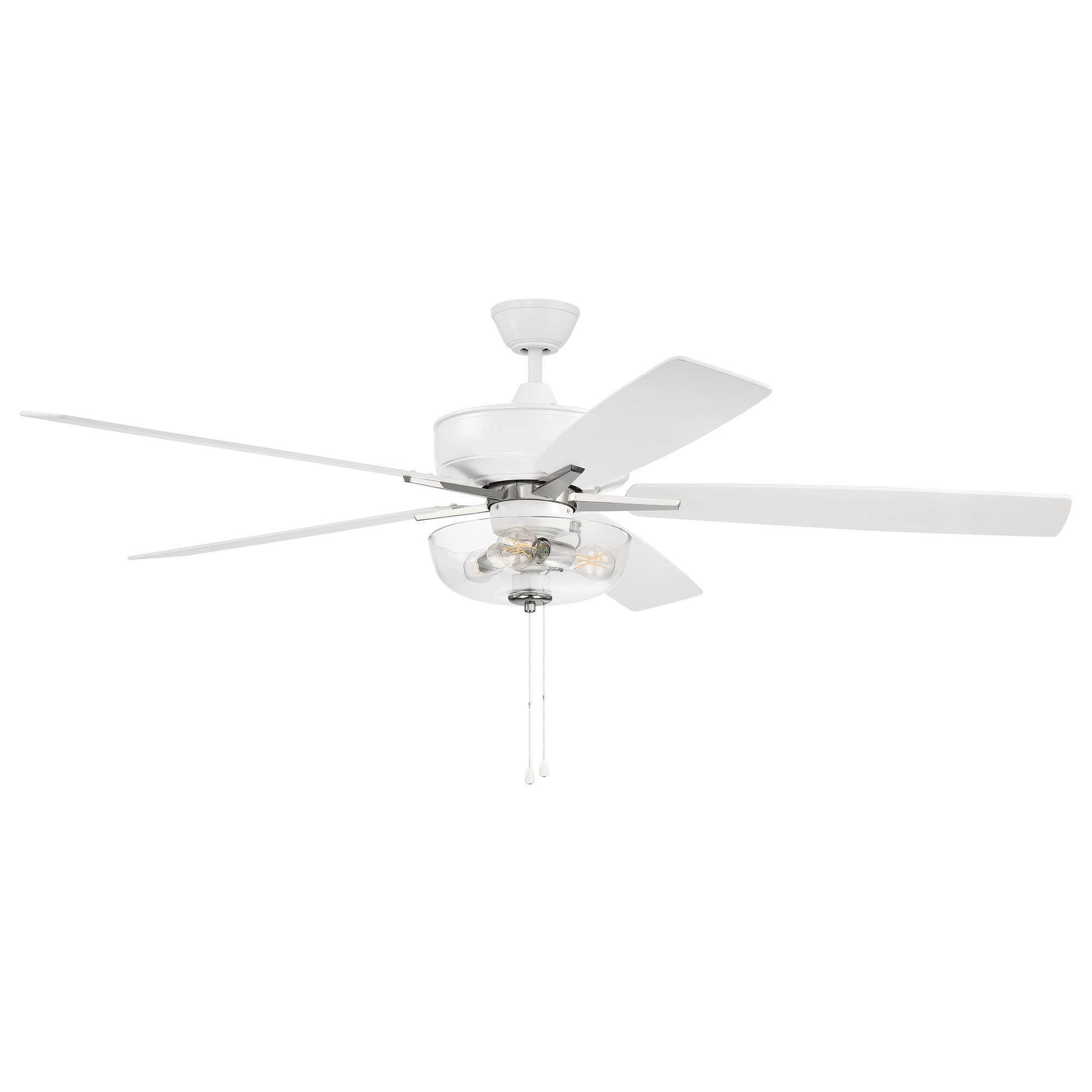 Shown in White / Polished Nickel finish and Clear glass