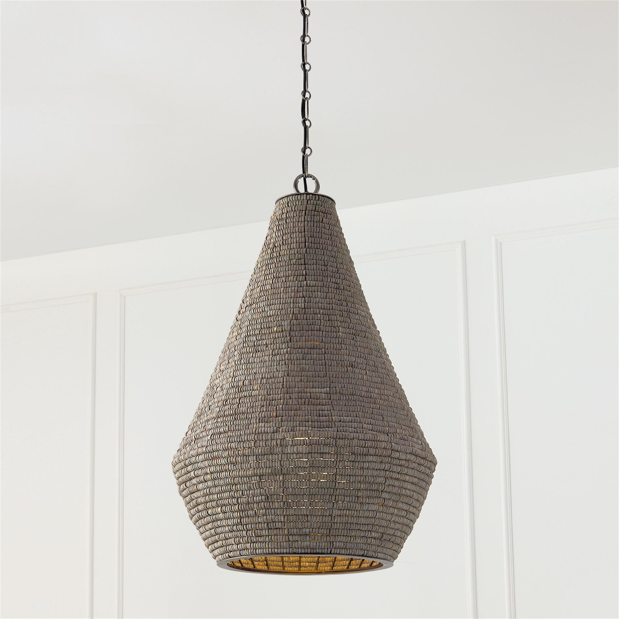 Shown in Aegean Grey And Dark Brass finish and White  Globe glass