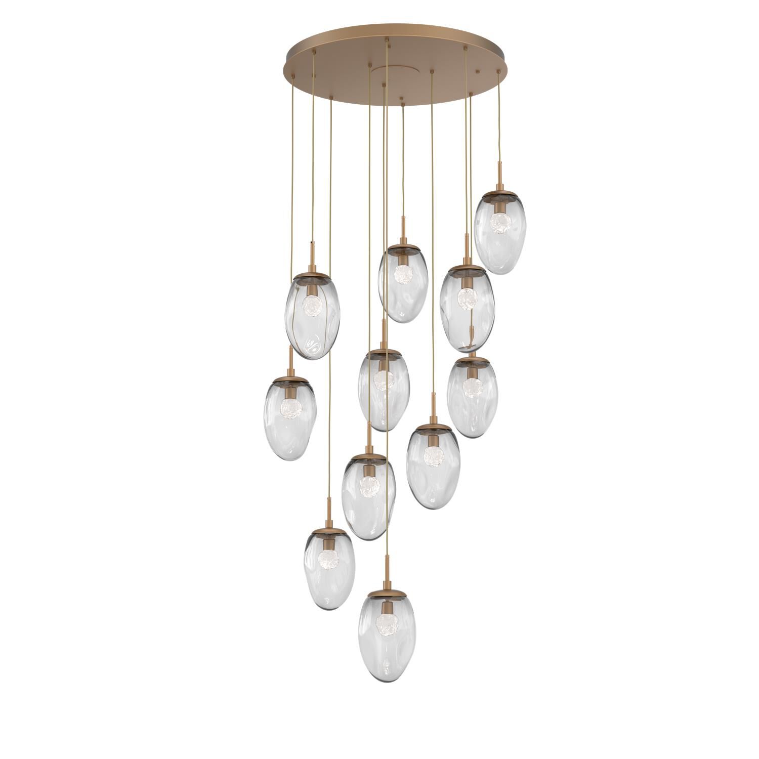 Shown in Novel Brass finish and Floret Inner And Clear Outer glass