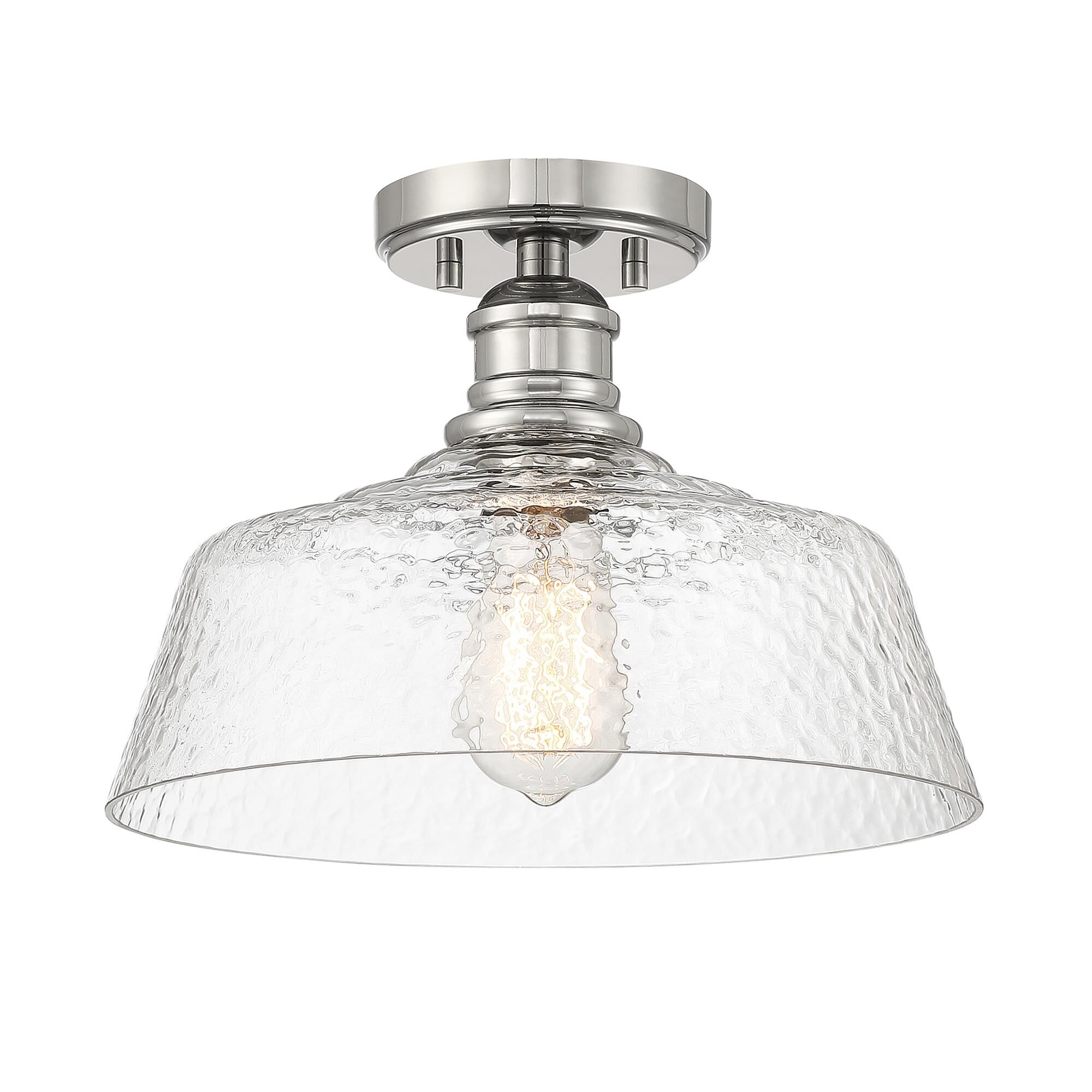 Shown in Polished Nickel finish and Vintage glass