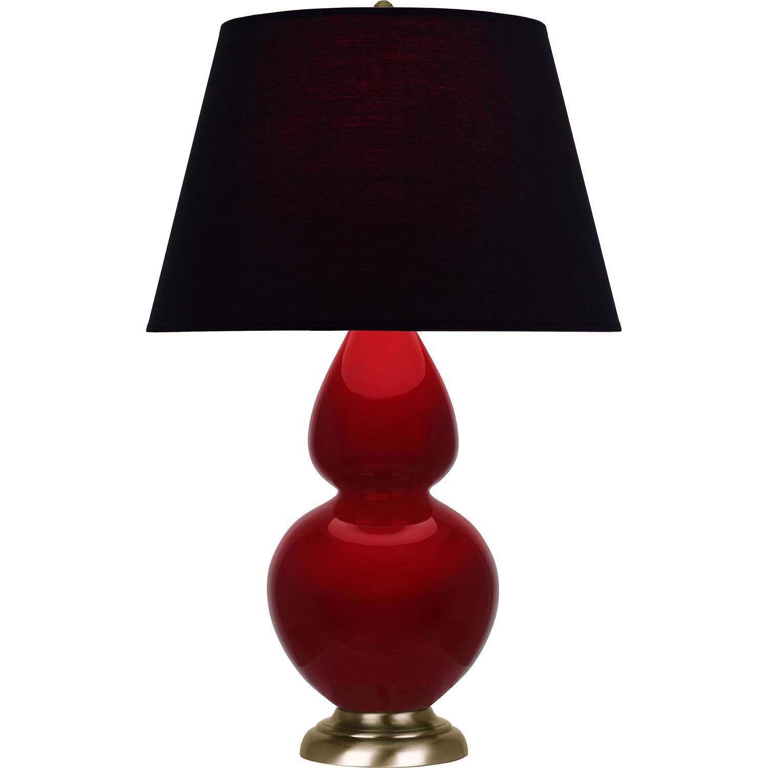 Shown in Sangria finish and Ink Black with Rose Red Lining shade and Antique Natural Brass accent