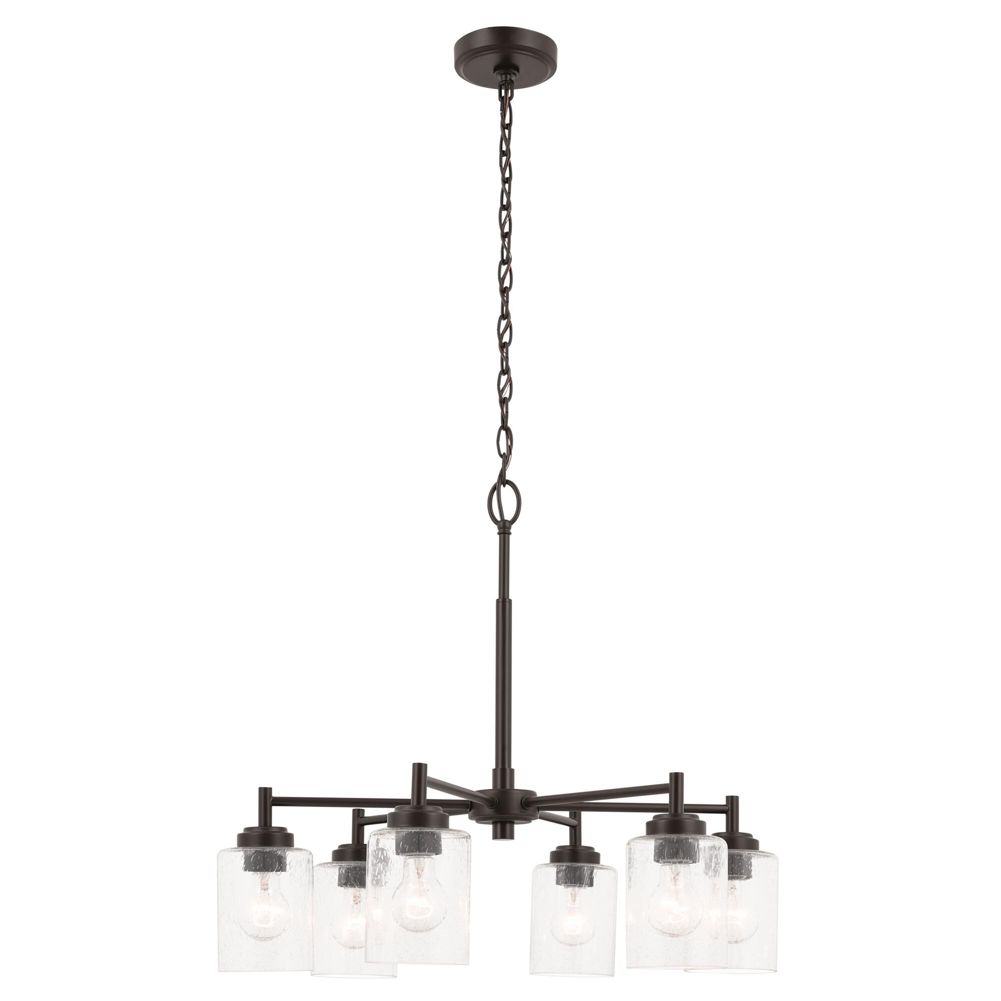 Shown in Bronze finish and Clear Seeded glass