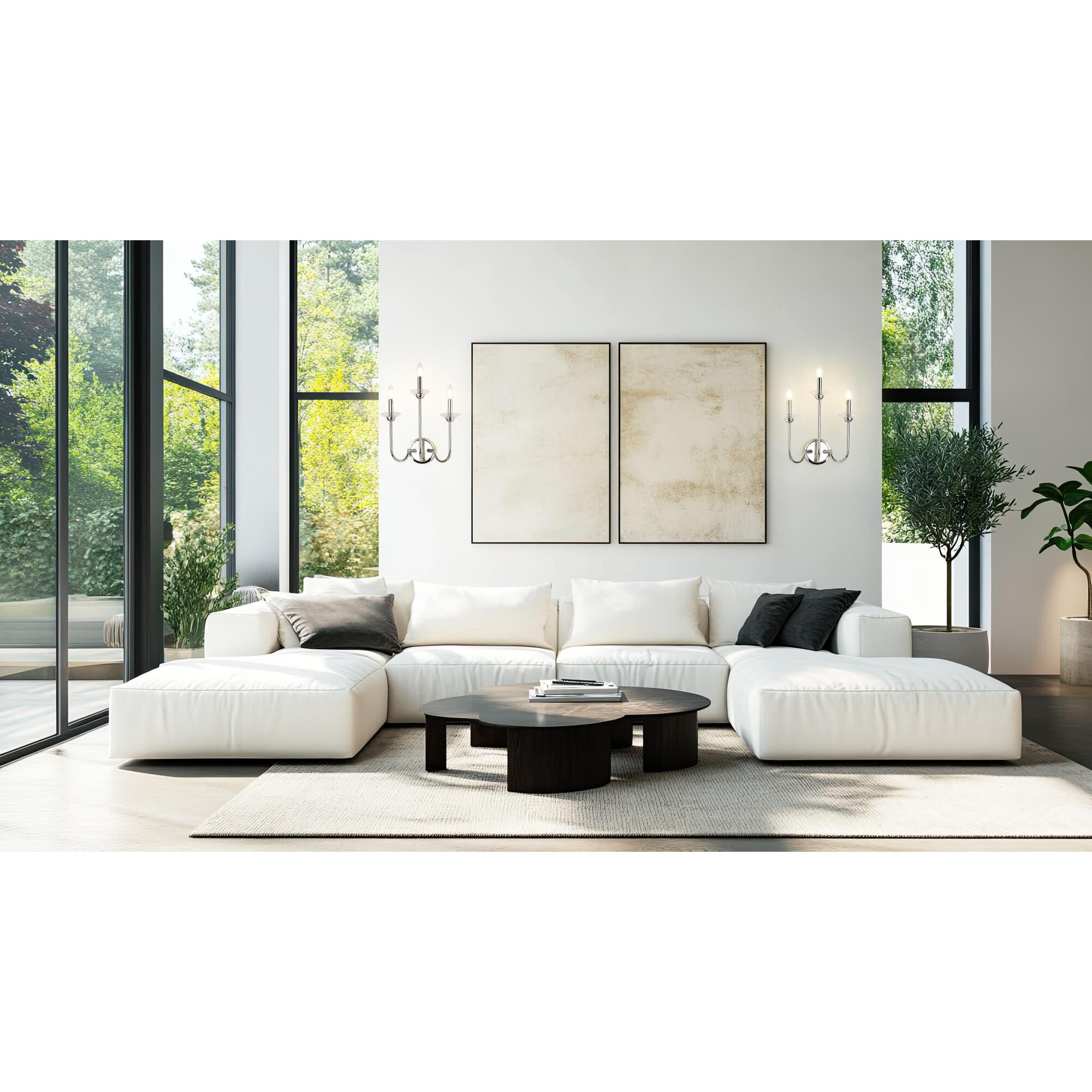 Shown in Polished Nickel finish and Clear Ribbed glass and Clear Ribbed shade