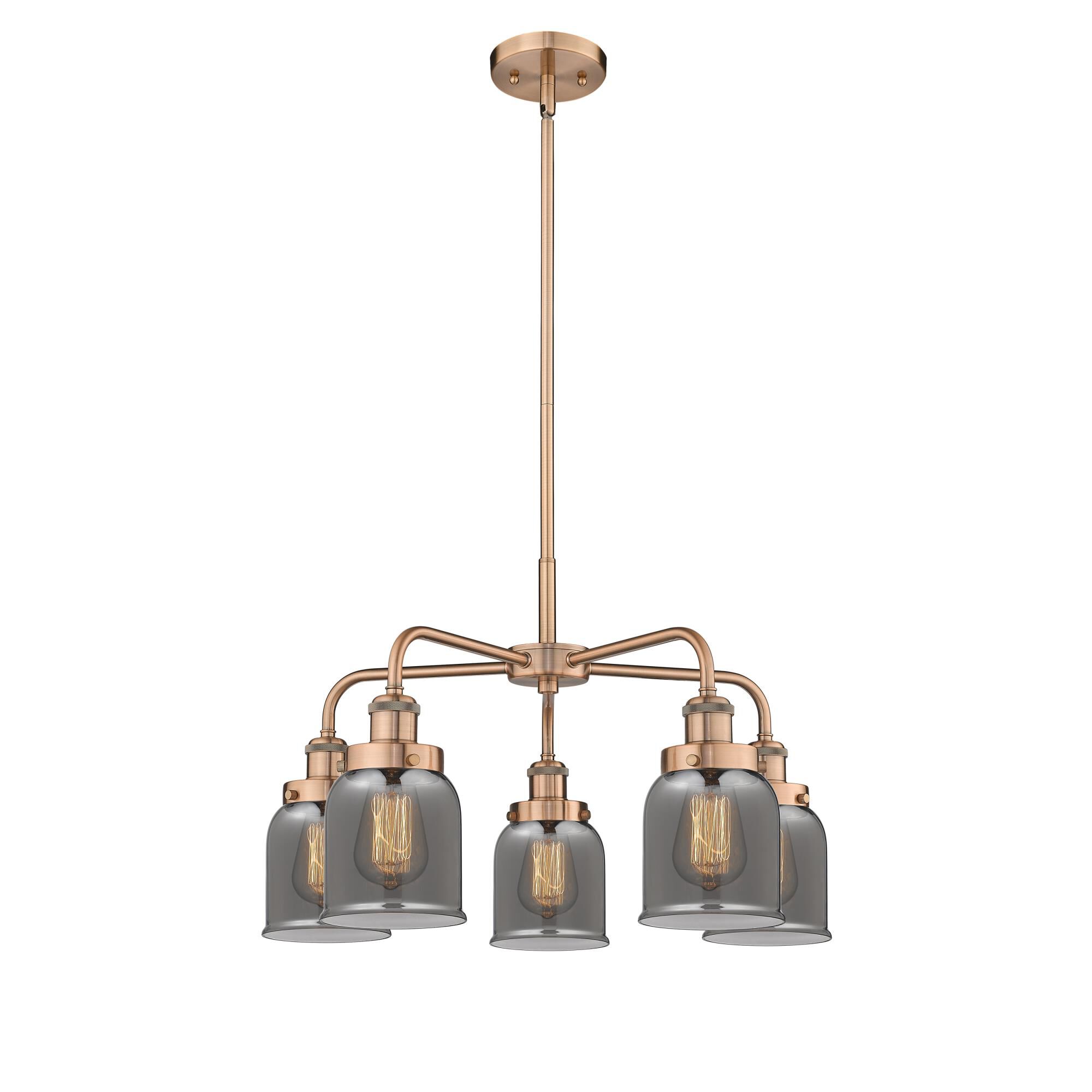 Shown in Antique Copper finish and Plated Smoke glass