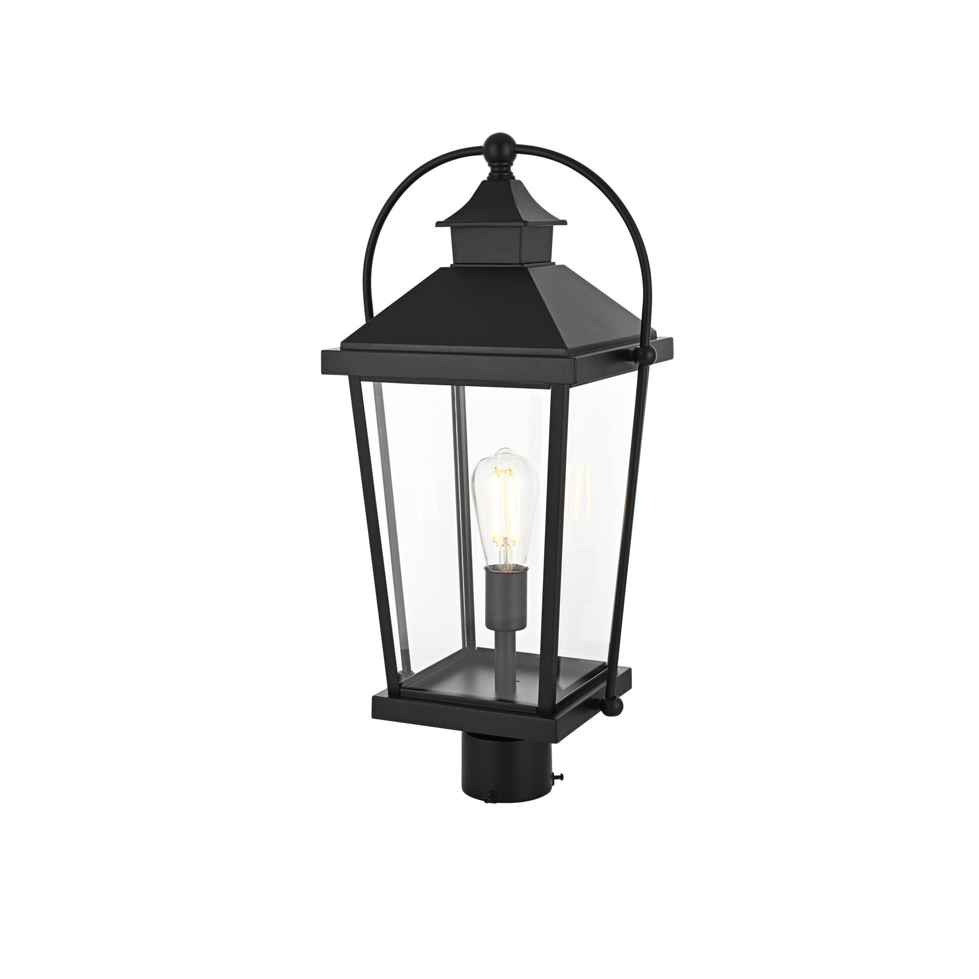 Shown in Black finish and Clear glass