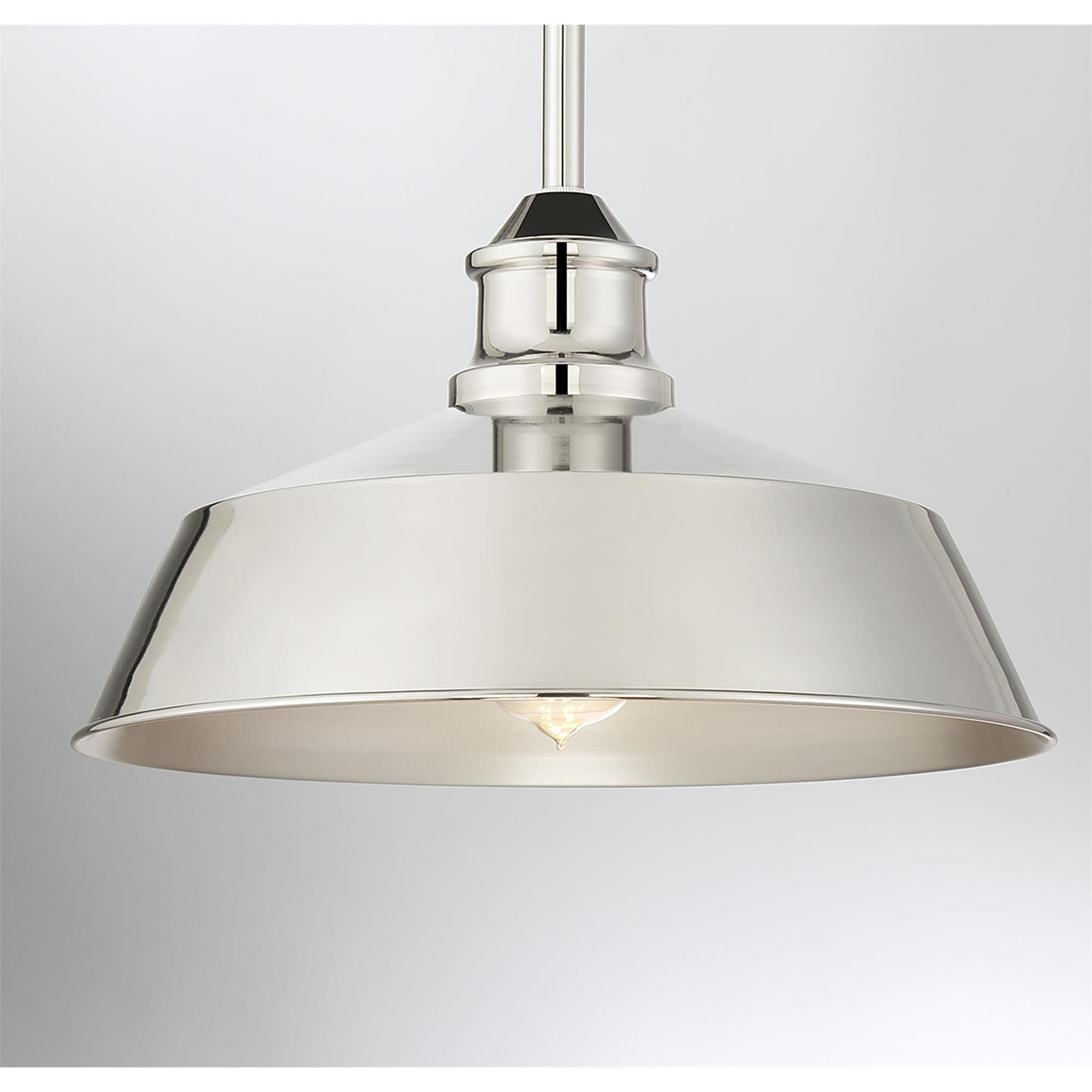 Shown in Polished Nickel finish and Metal shade