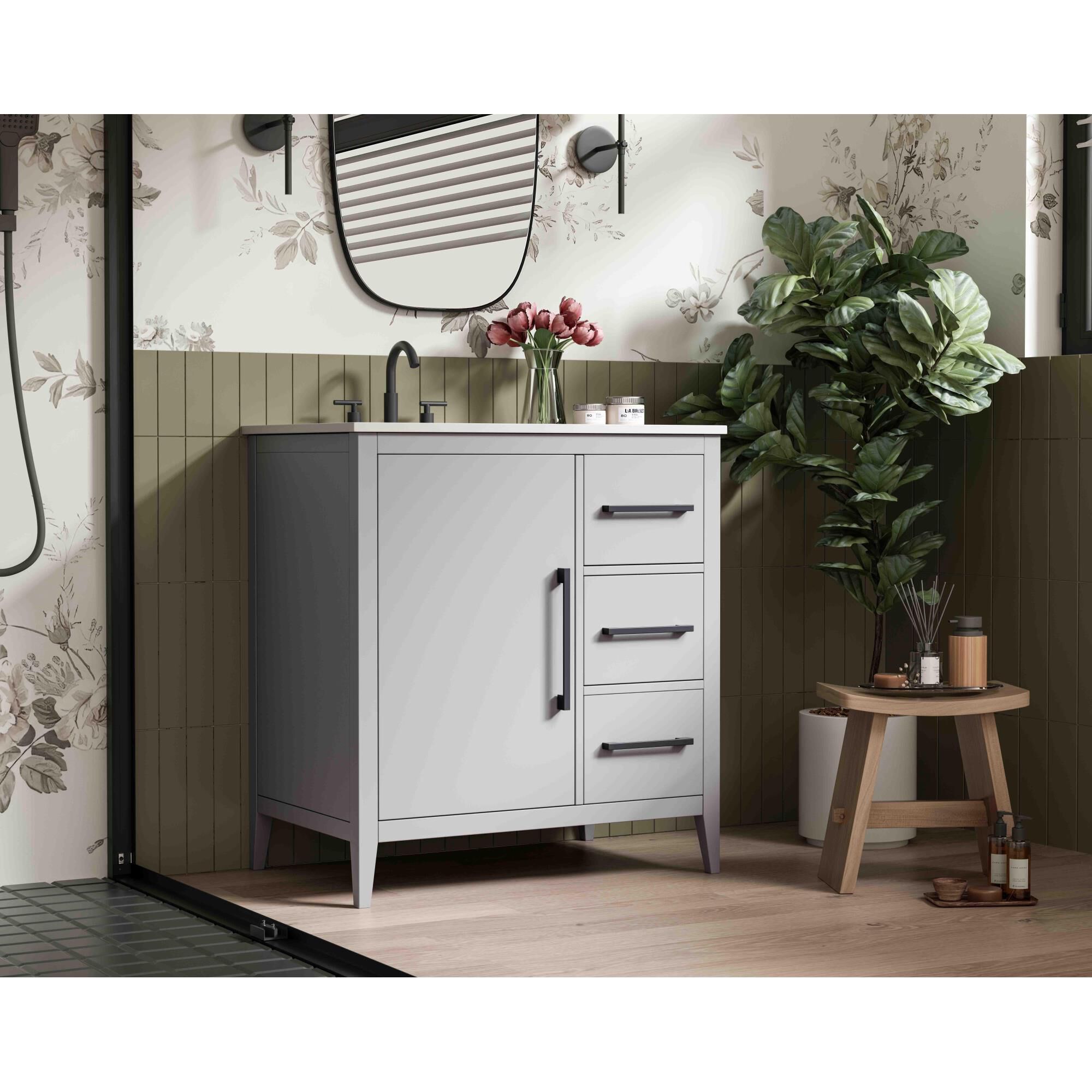 Shown in Grey finish