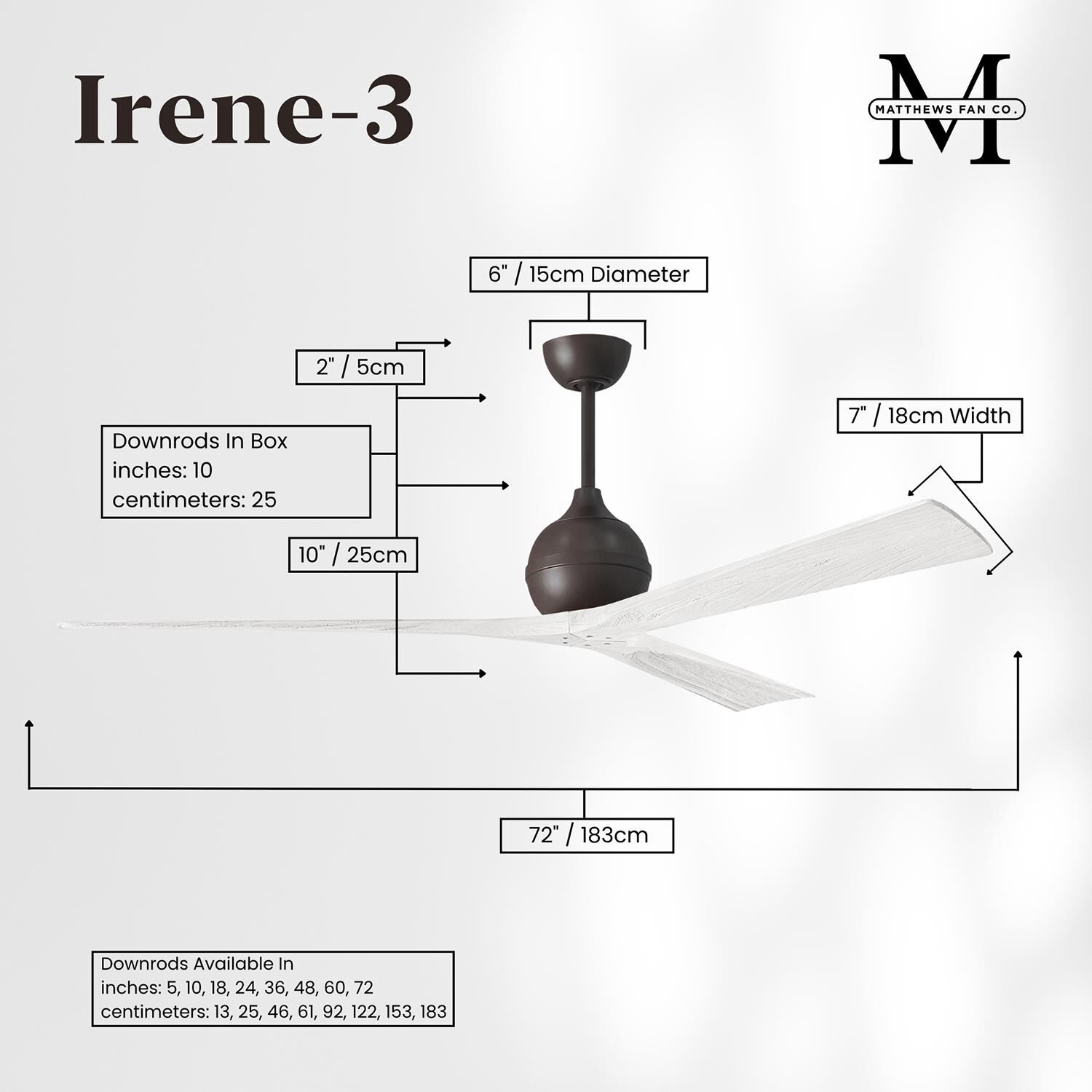 Irene 72 Inch Ceiling Fan by Matthews Fan Company