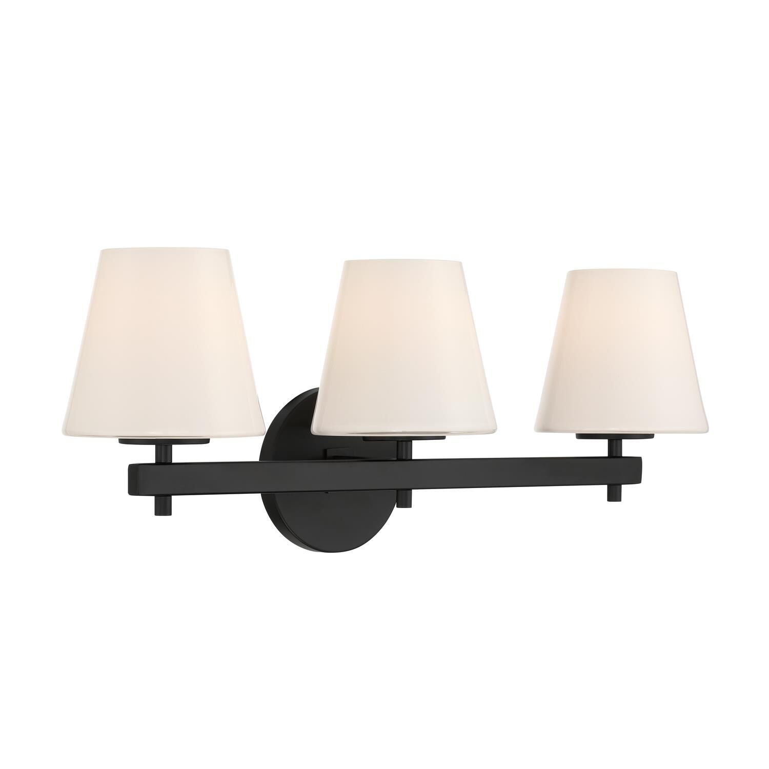 Shown in Black finish and Glass shade