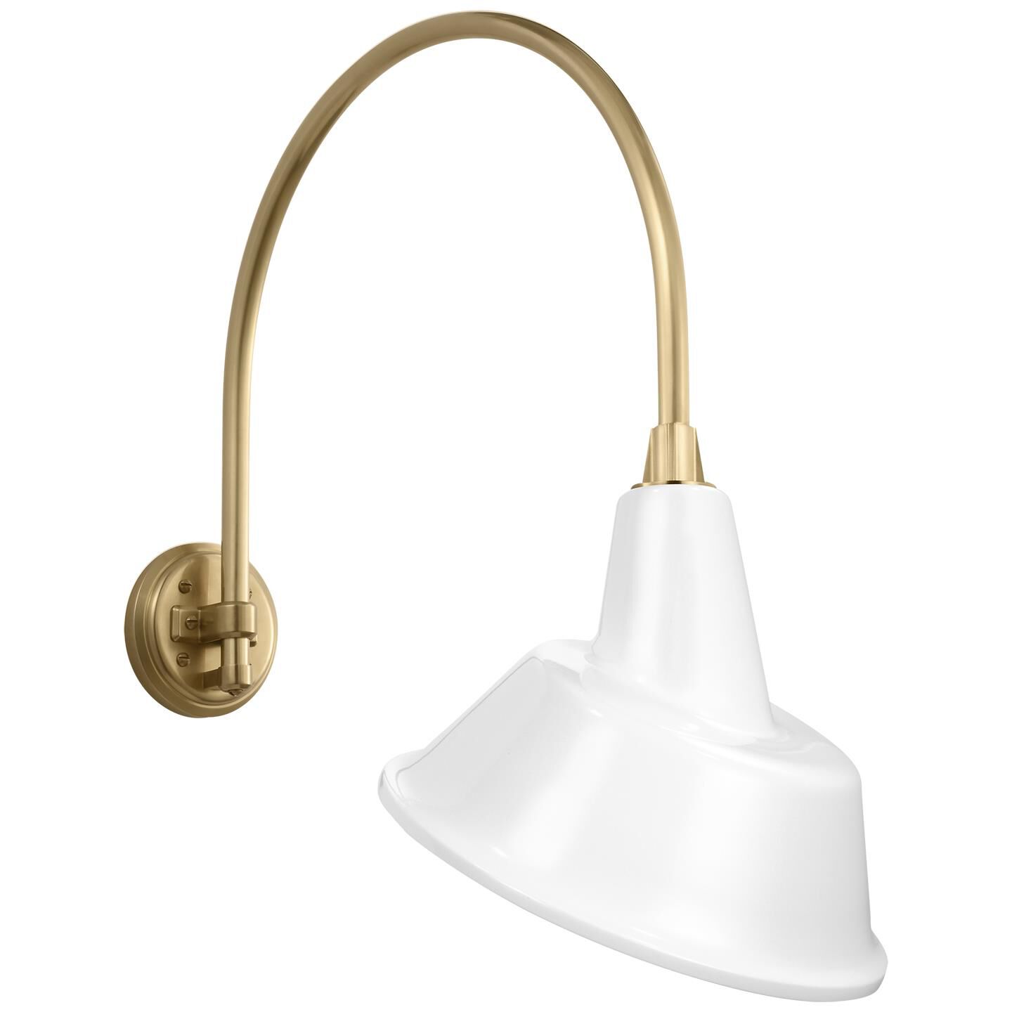 Shown in Hand-Rubbed Antique Brass finish and White Tilted Bowers shade
