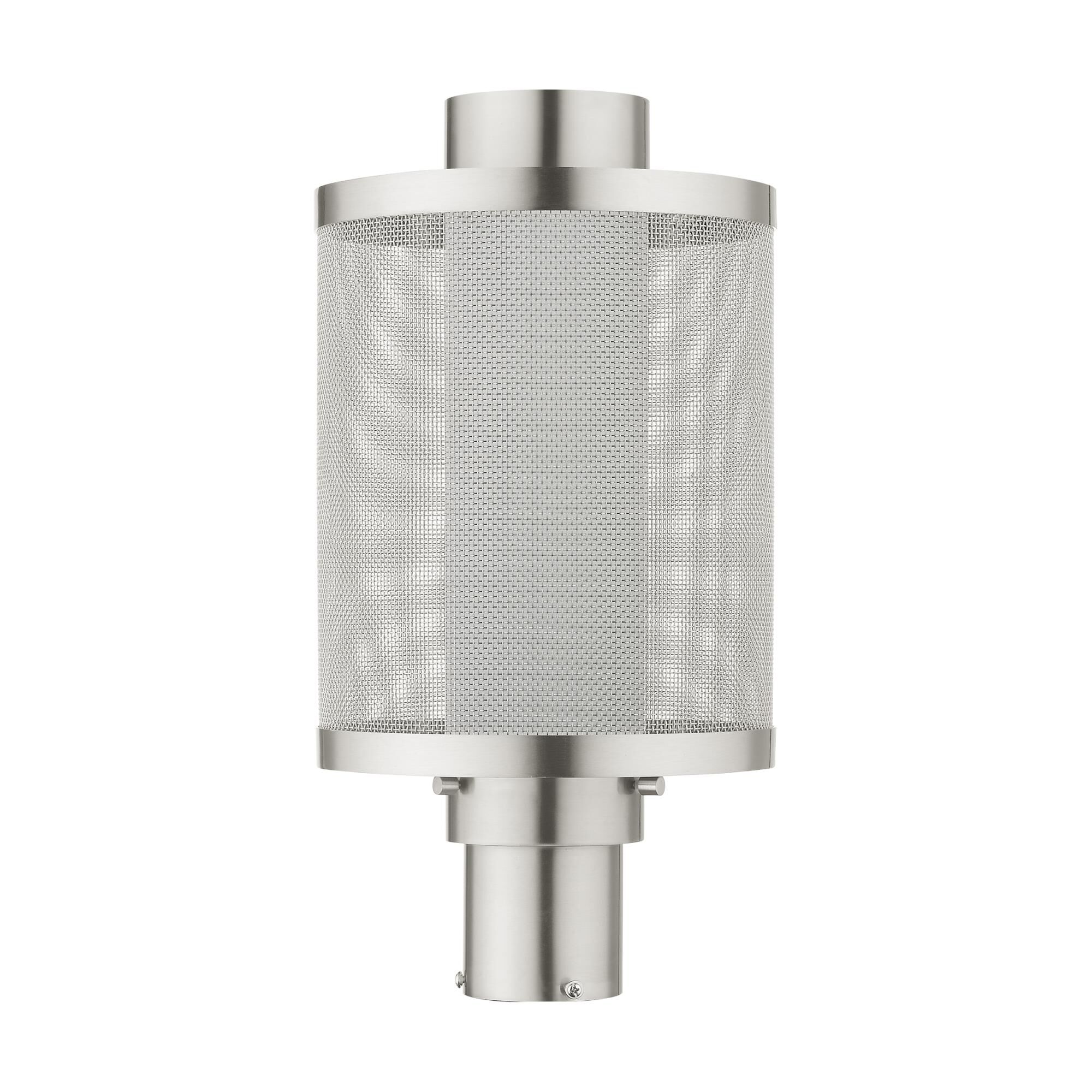 Shown in Brushed Nickel finish and Brushed Nickel Stainless Steel Mesh With Satin Opal White glass and Brushed Nickel Stainless Steel Mesh With Satin Opal White Glass shade