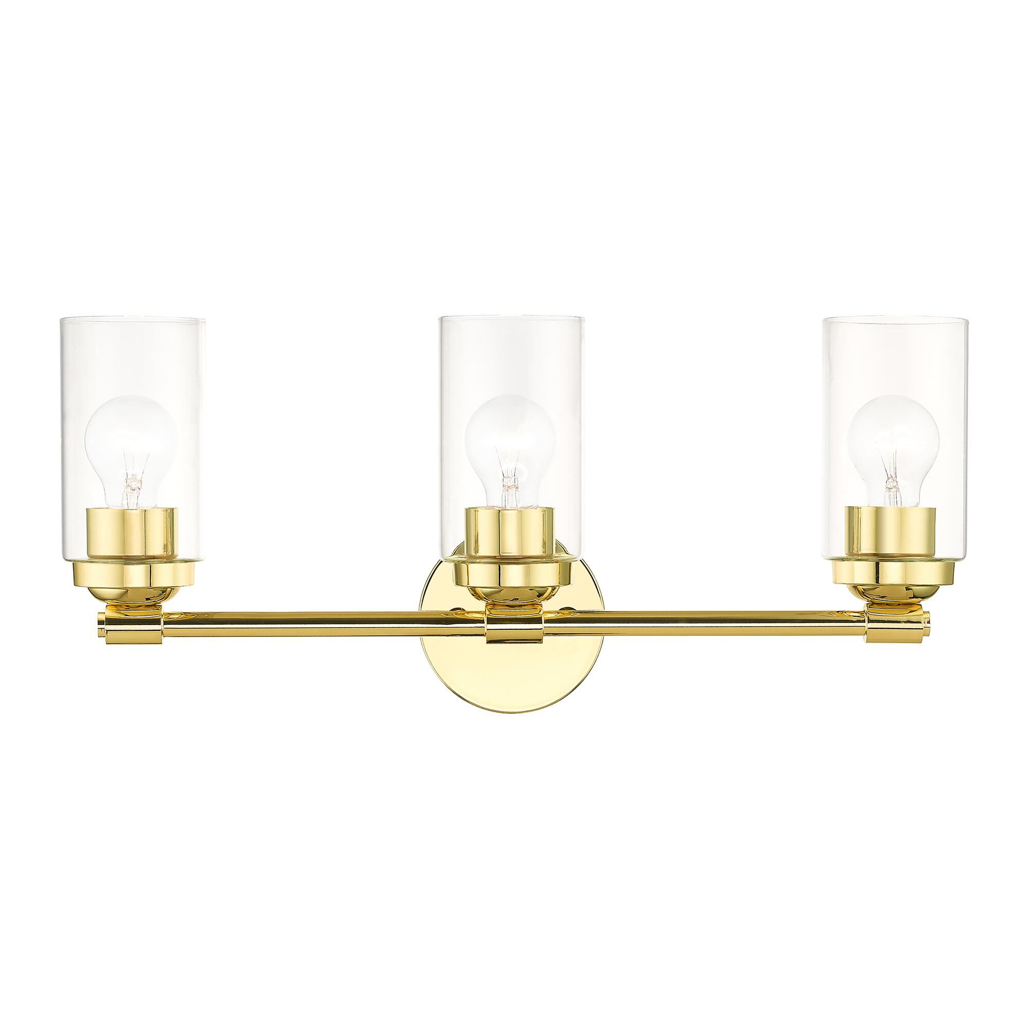 Shown in Polished Brass finish and Hand Blown Clear  glass