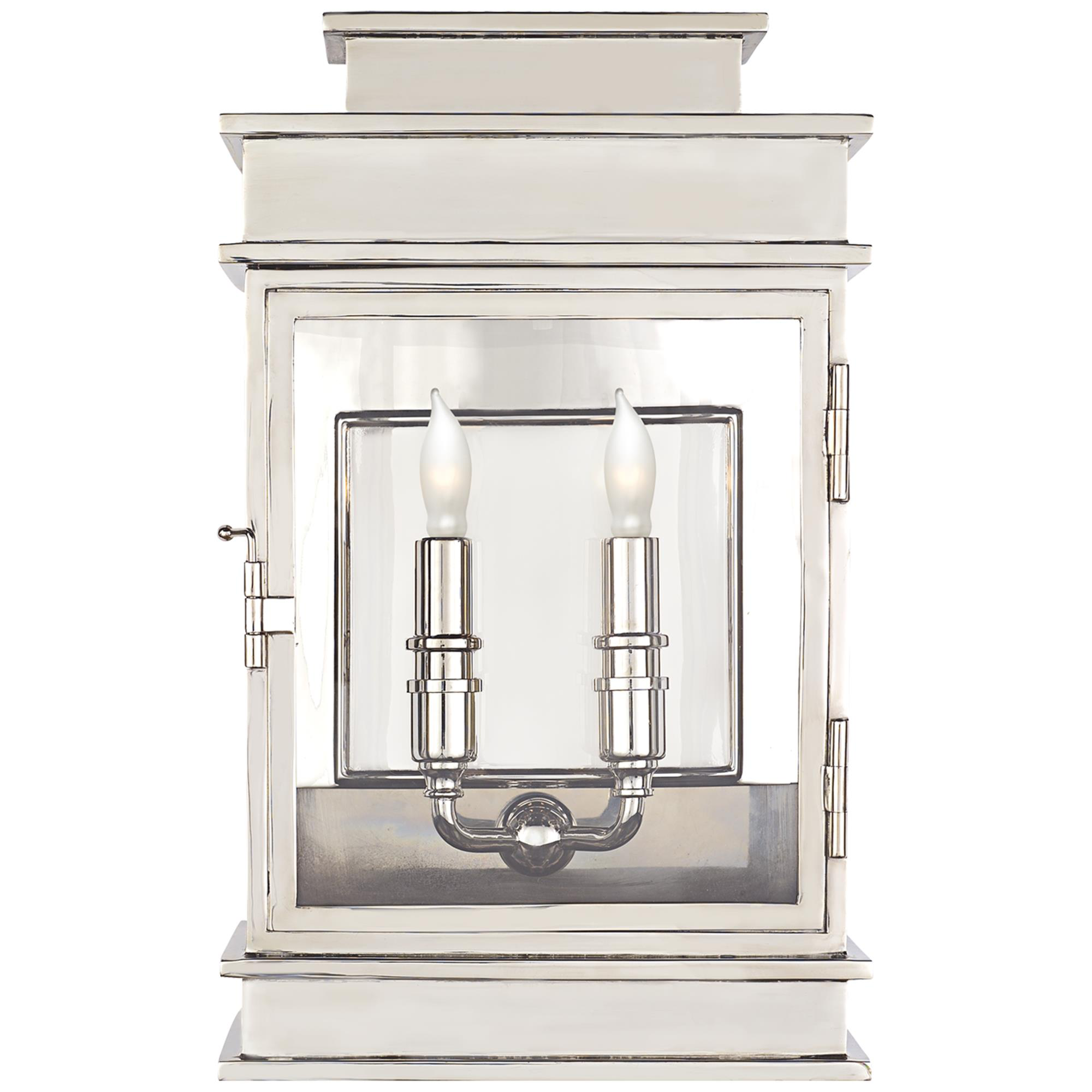 Shown in Polished Nickel finish and Clear glass