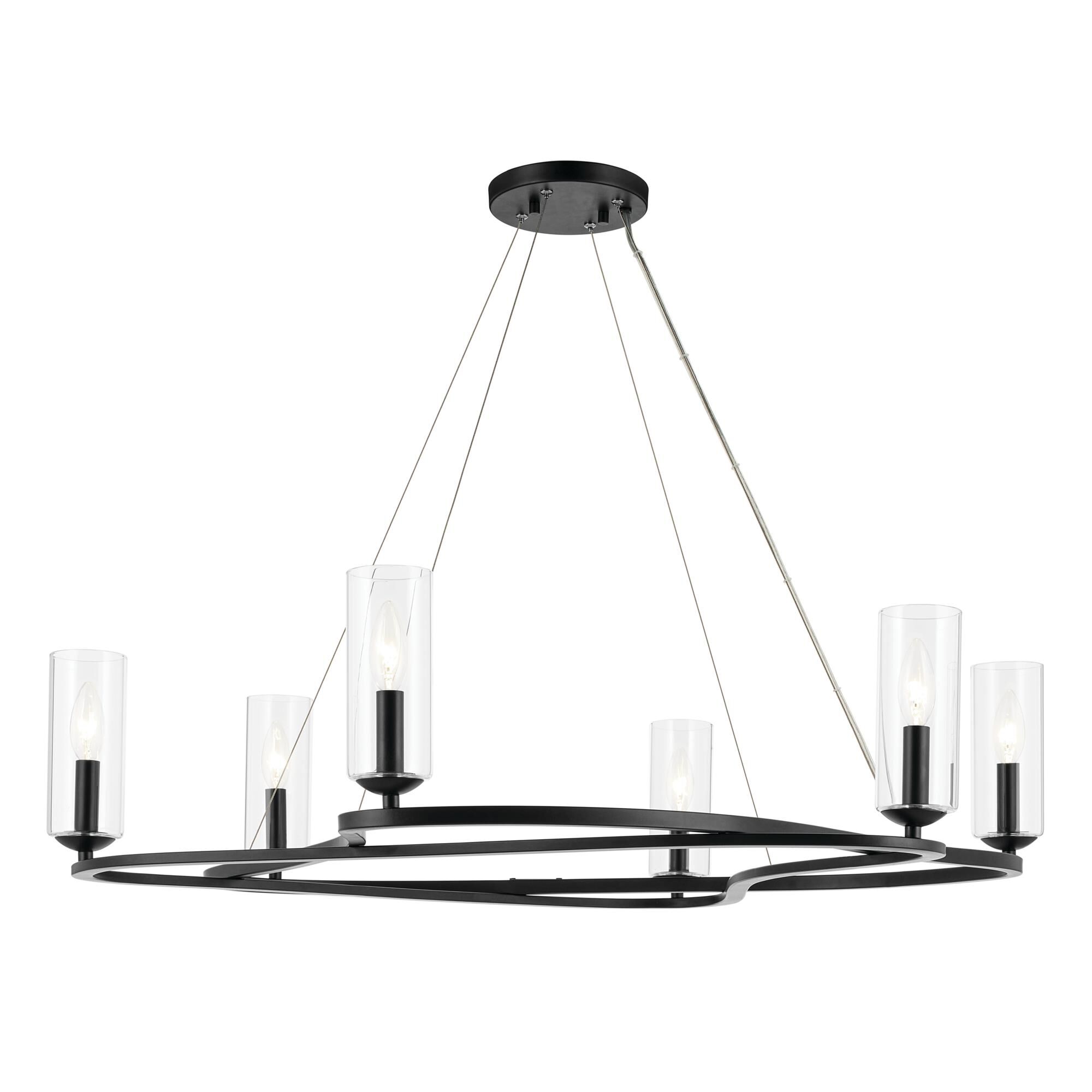 Shown in Black finish and Clear glass