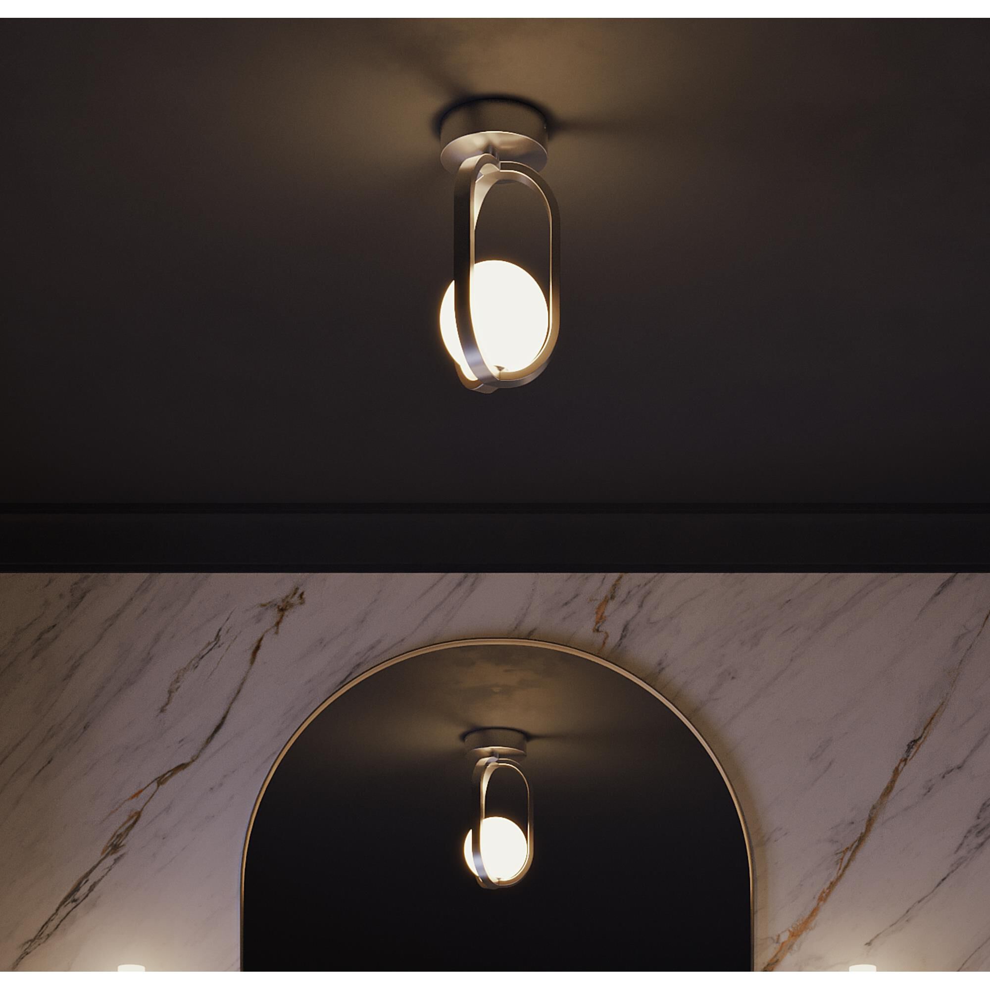 Milan 7 Inch Semi Flush Mount,