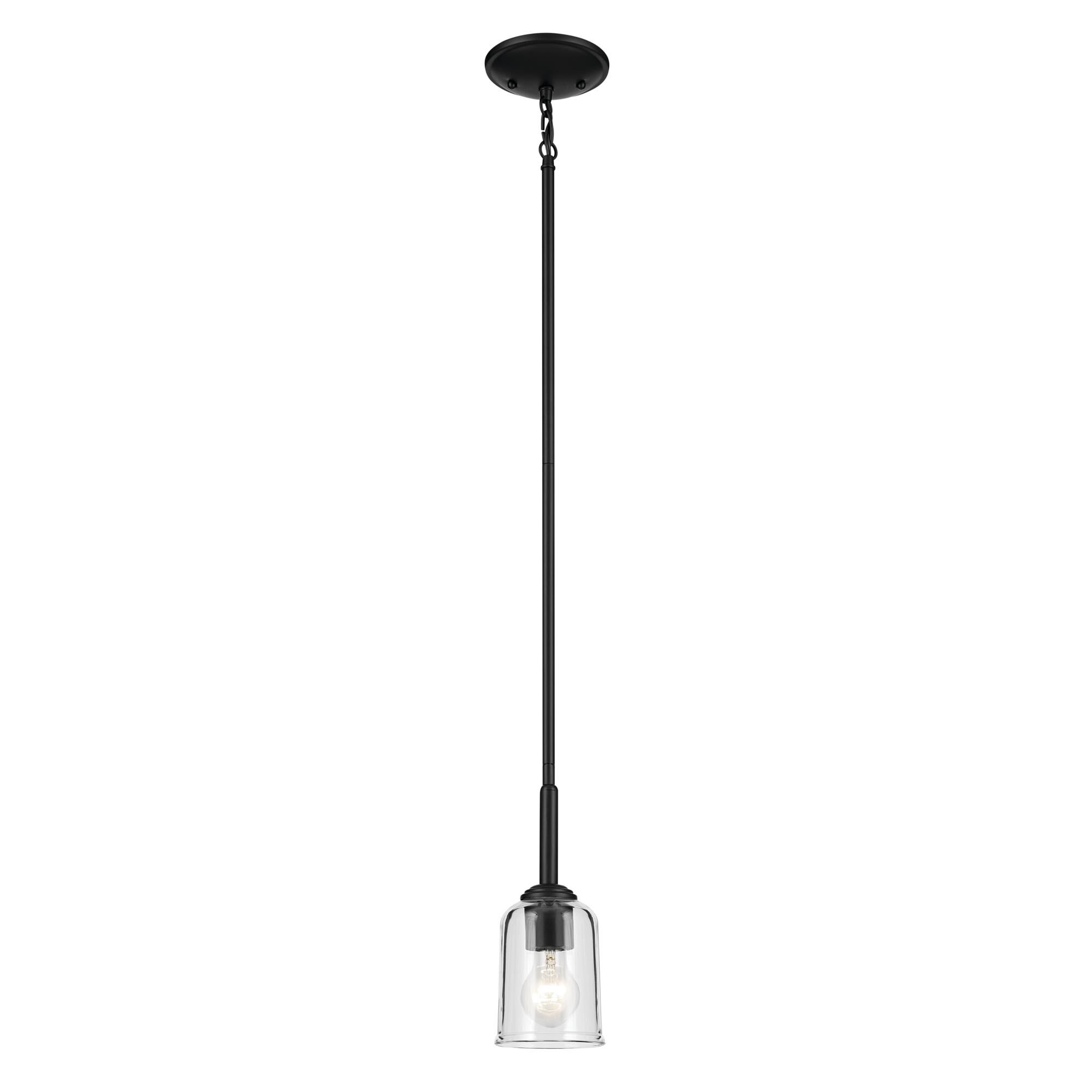 Shown in Black finish and Clear glass