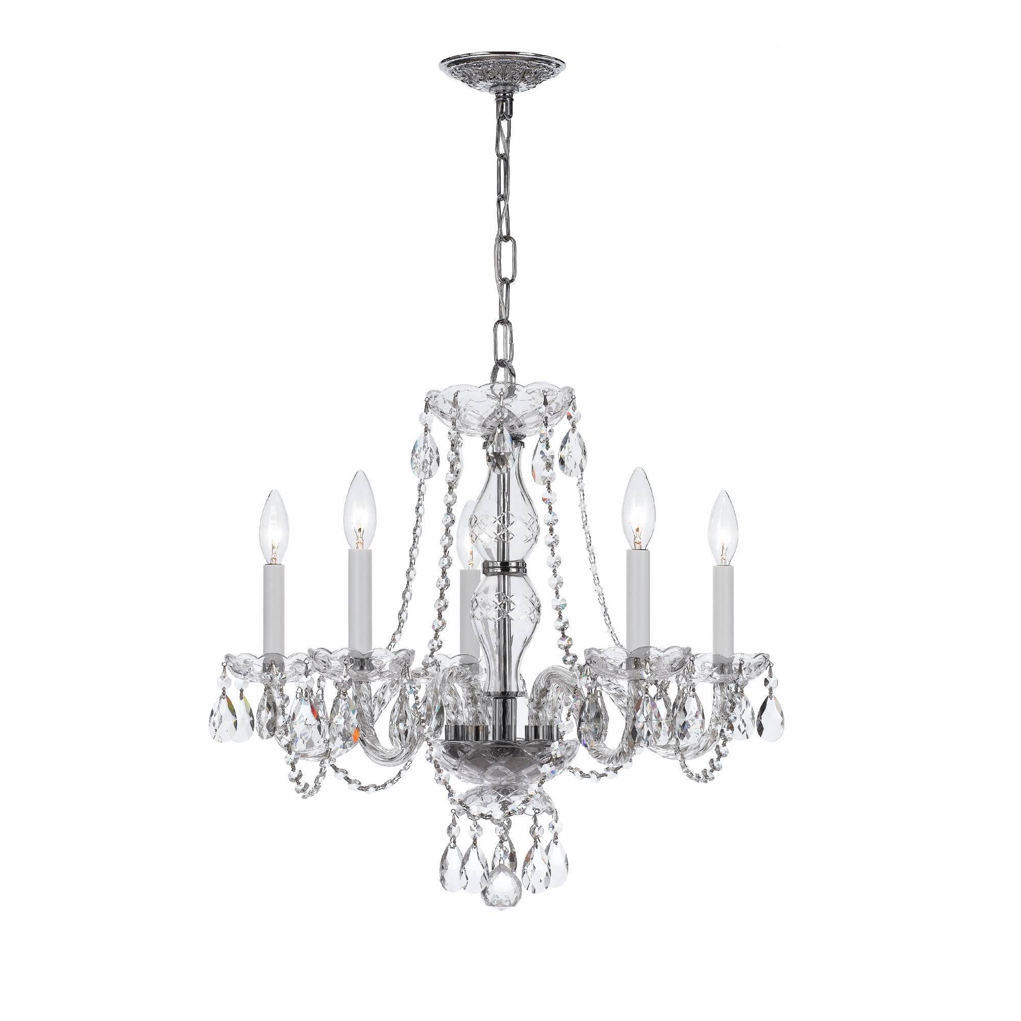 Shown in Polished Chrome finish and Clear Italian crystal