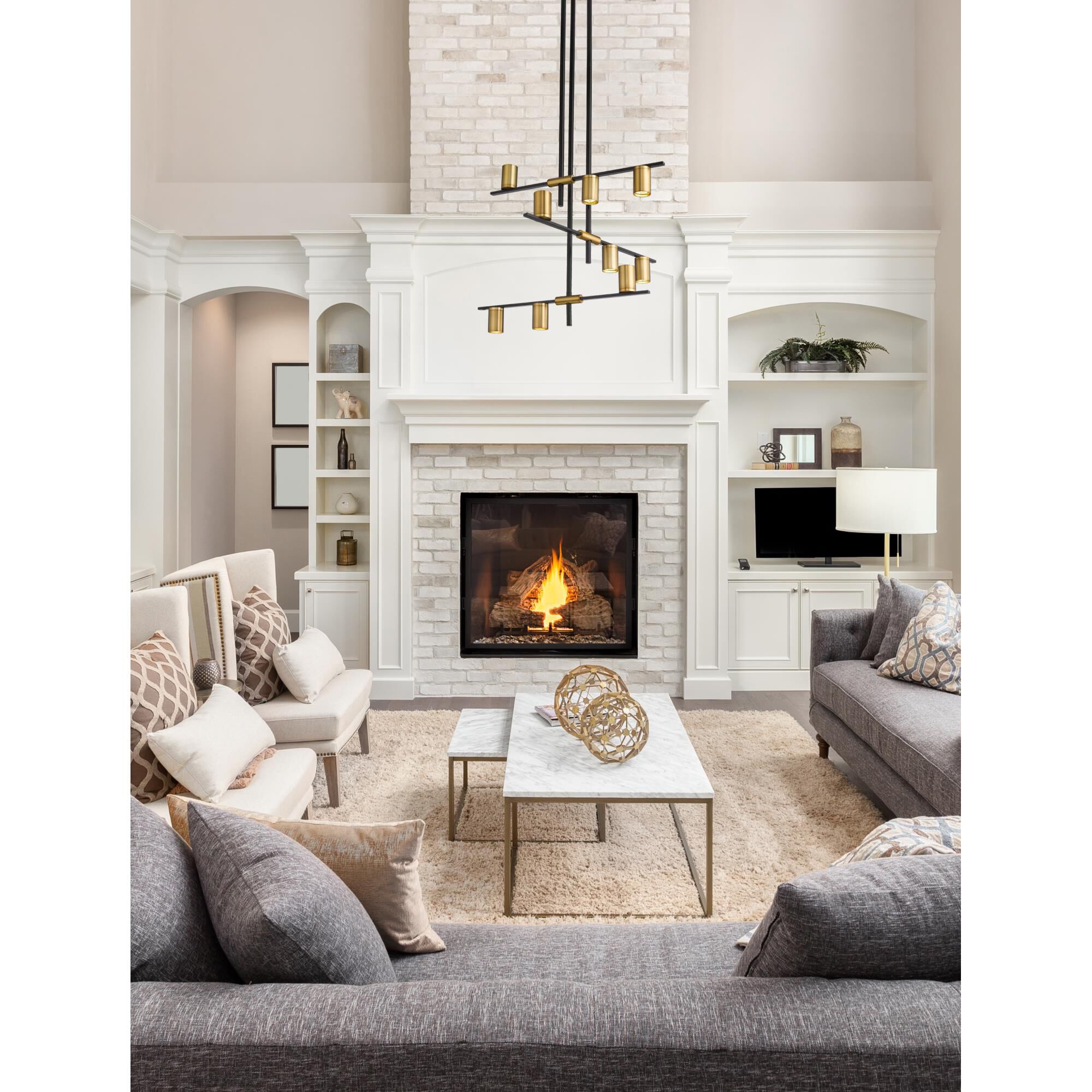 Shown in Matte Black and Olde Brass finish