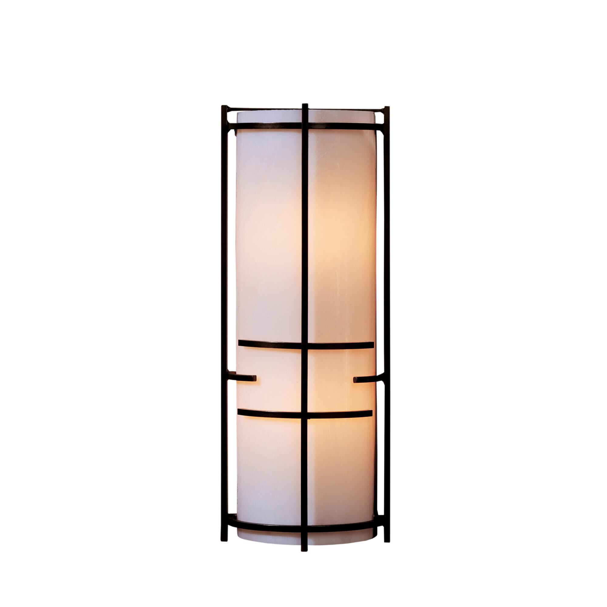 Shown in Bronze finish and White Art  glass