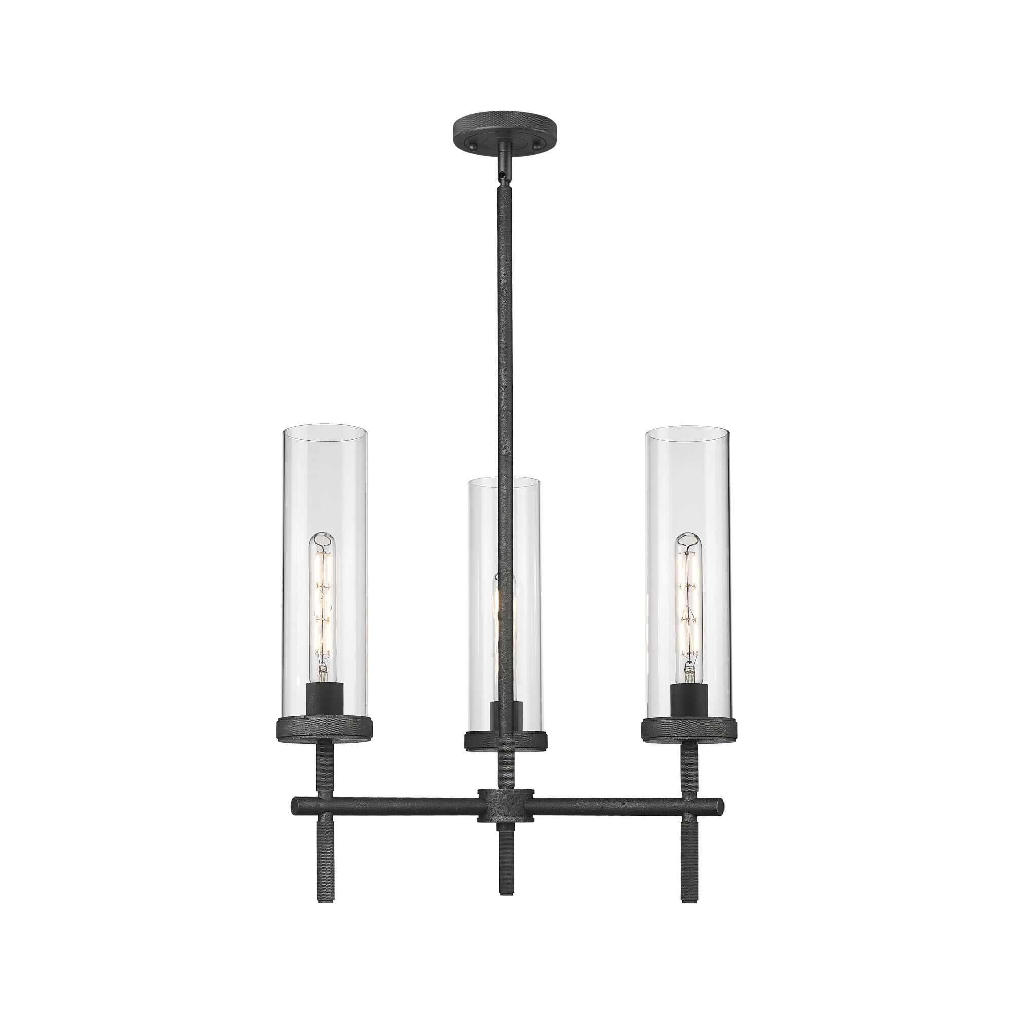 Shown in Weathered Zinc finish and Clear glass and Clear Glass shade