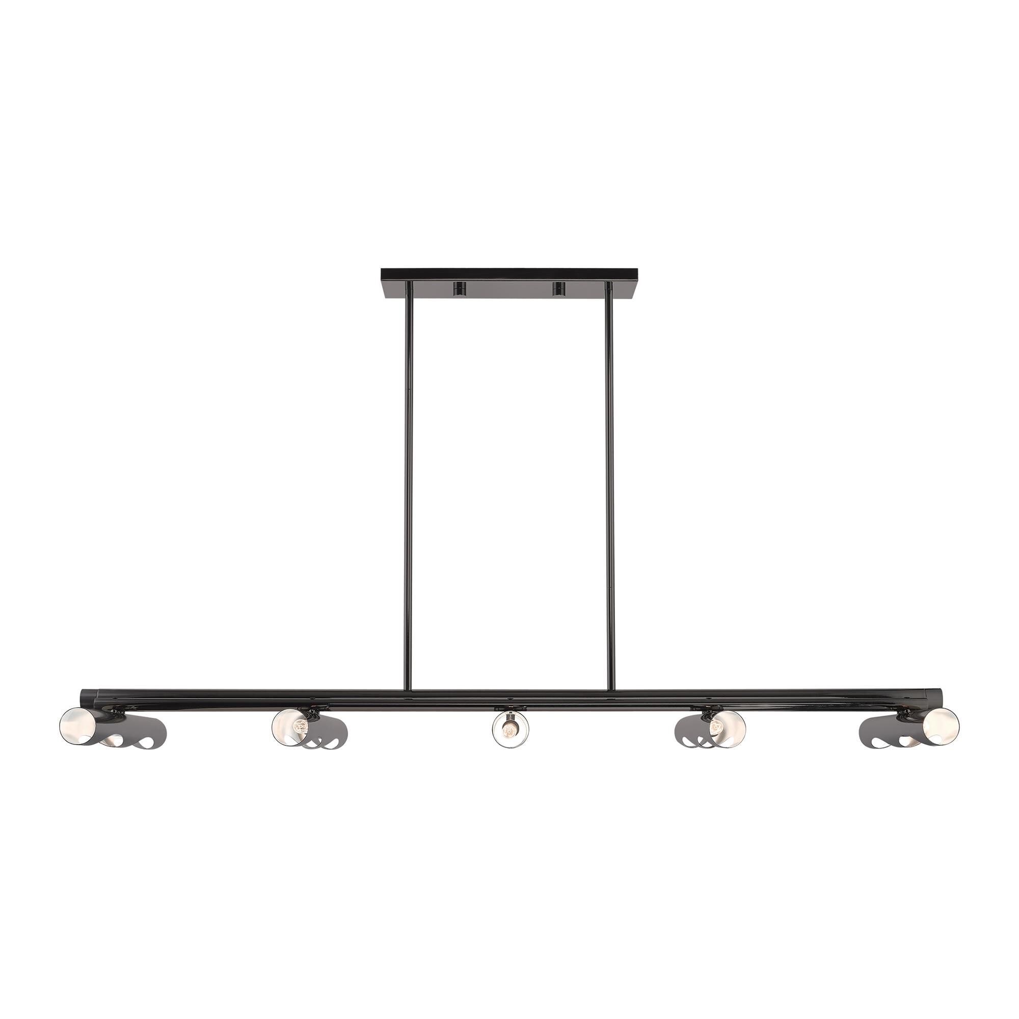 Shown in Black Chrome finish and Hand Welded Black Chrome shade