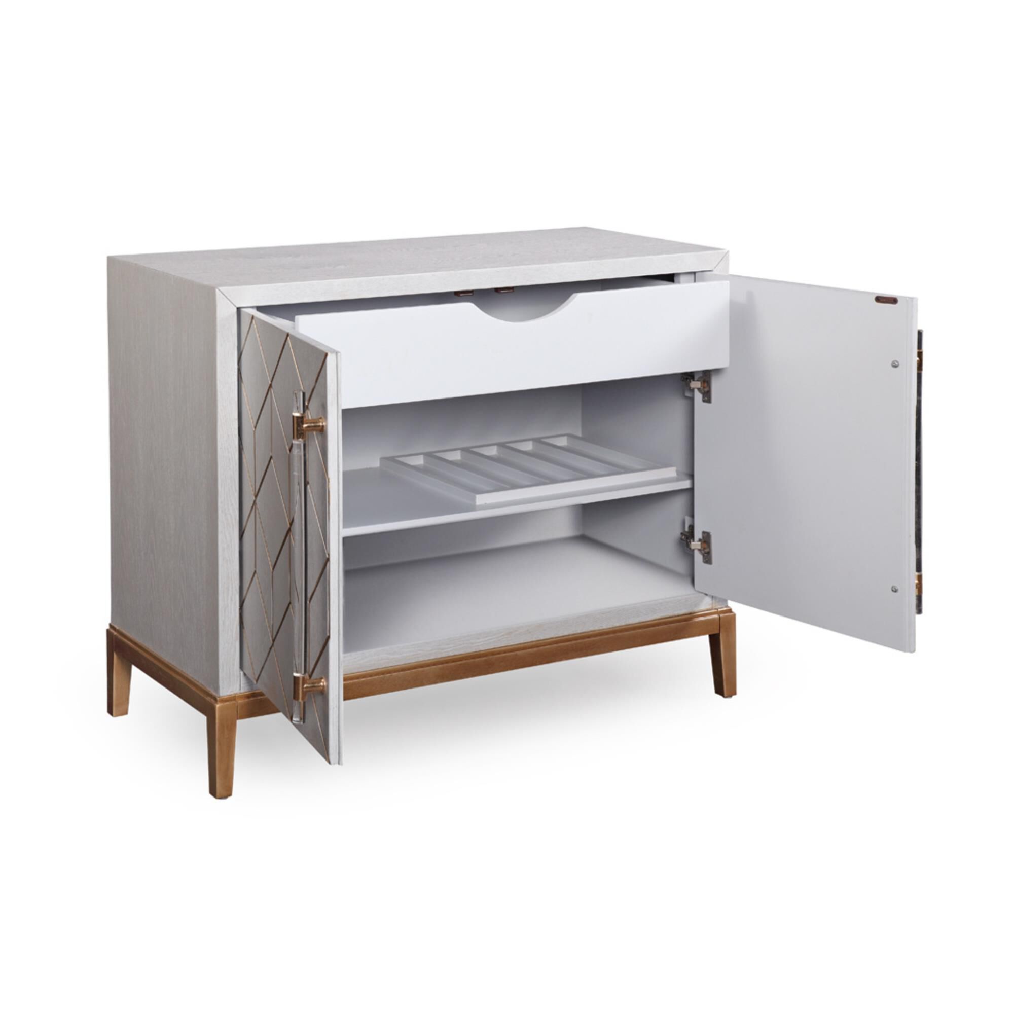 Perrine 41 Inch Storage Cabinet by Bassett Mirror Company