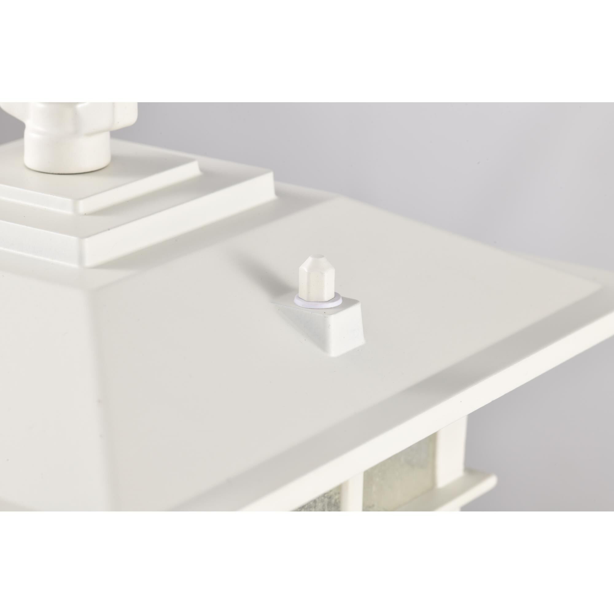 Shown in White finish and Seeded glass and Seeded shade