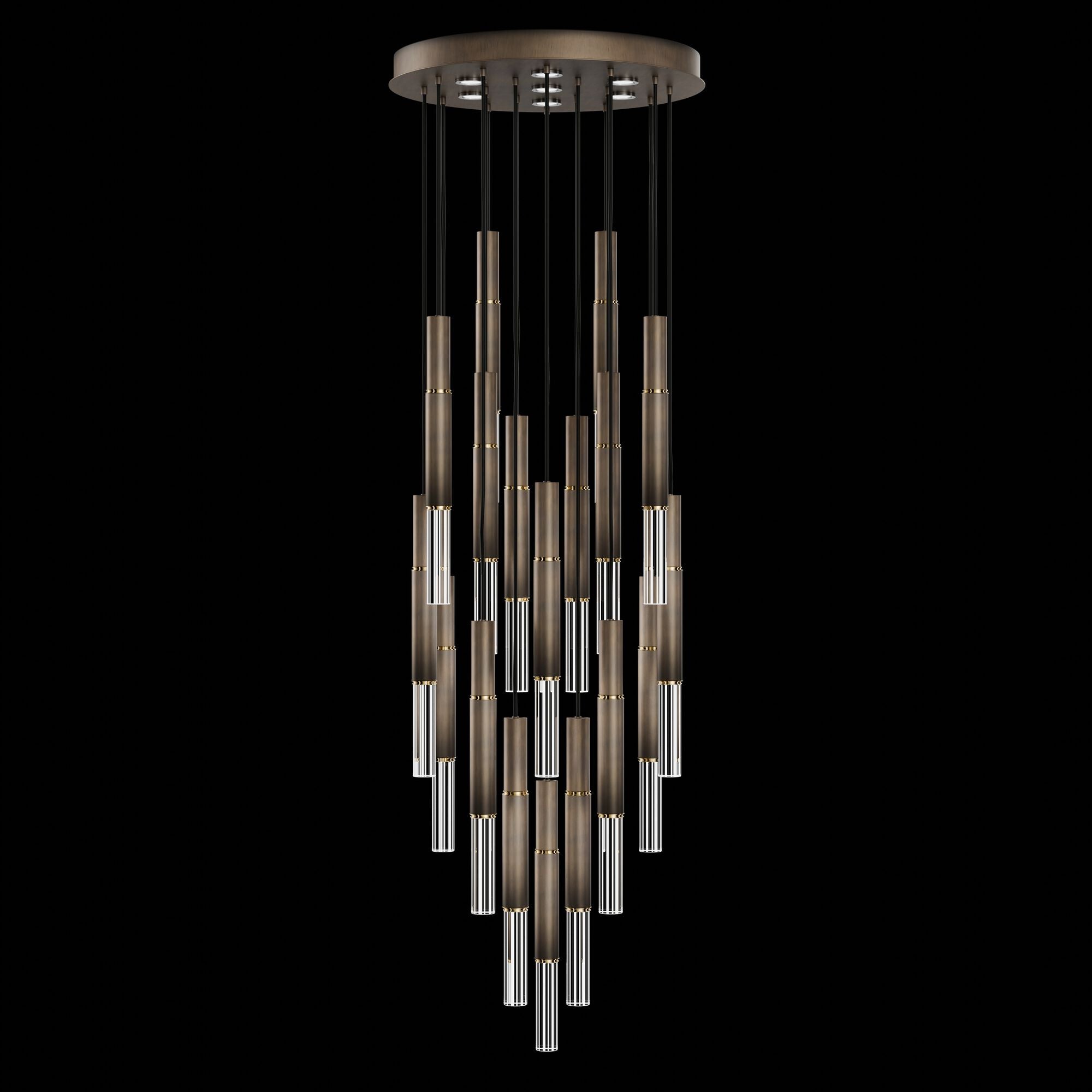 Shown in Bronze finish and True crystal and False glass