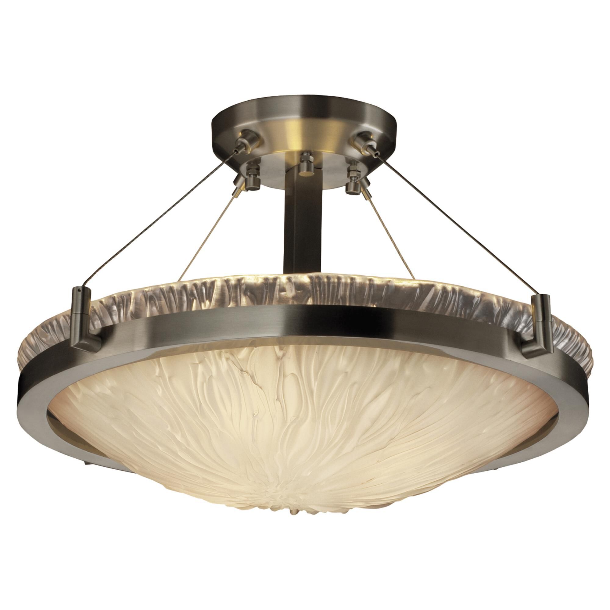 Veneto Luce 21 Inch 3 Light LED Semi Flush Mount by Justice Design Group