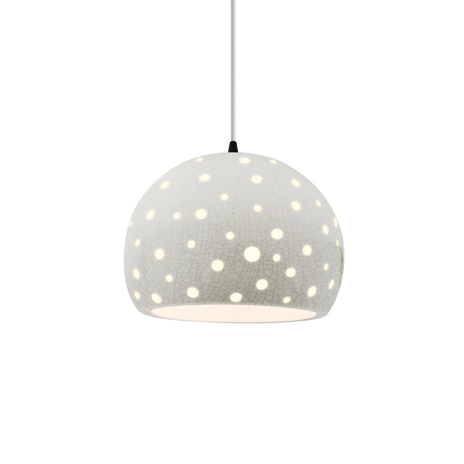Shown in Matte Black finish and White Crackle shade