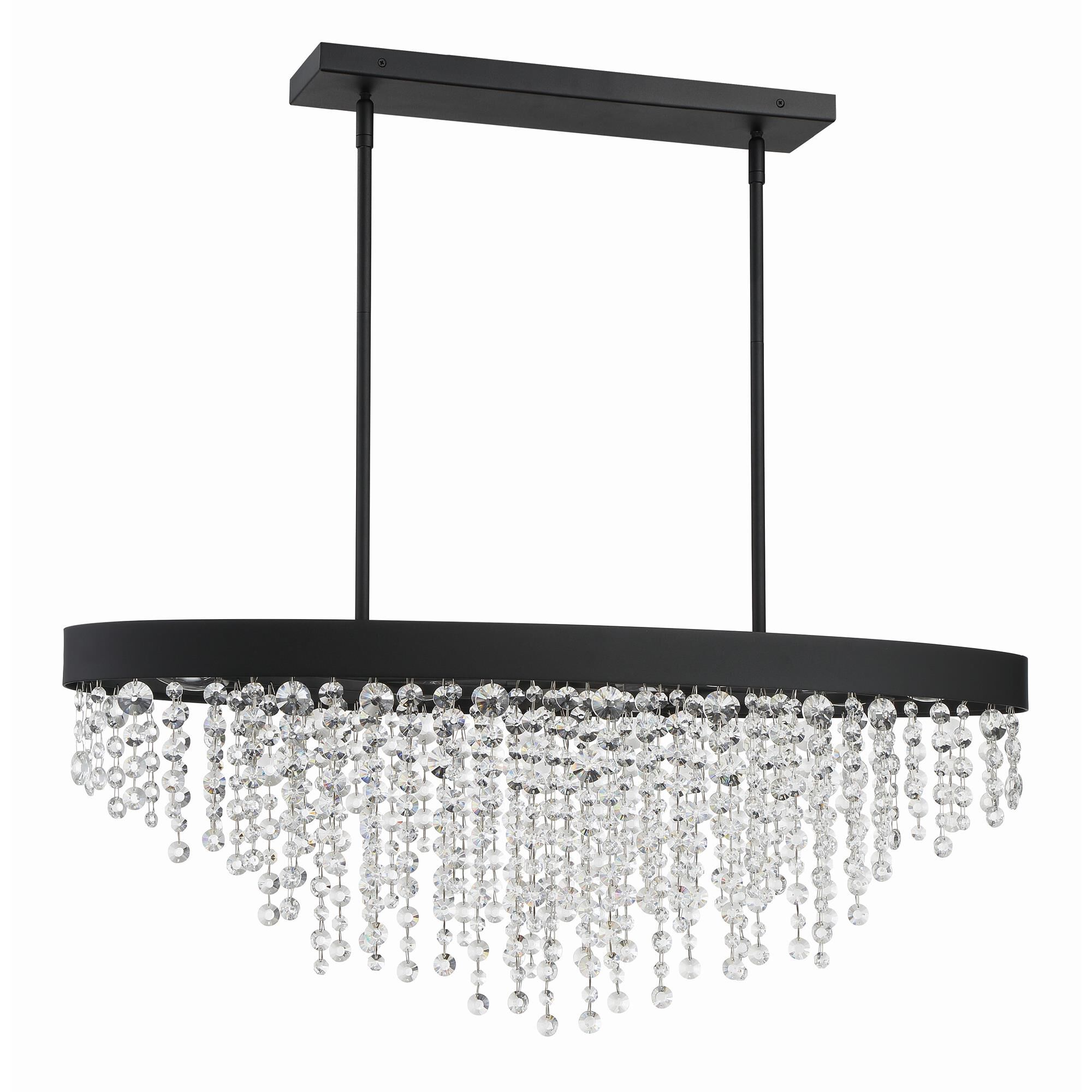Shown in Black Forged finish and Hand Cut crystal