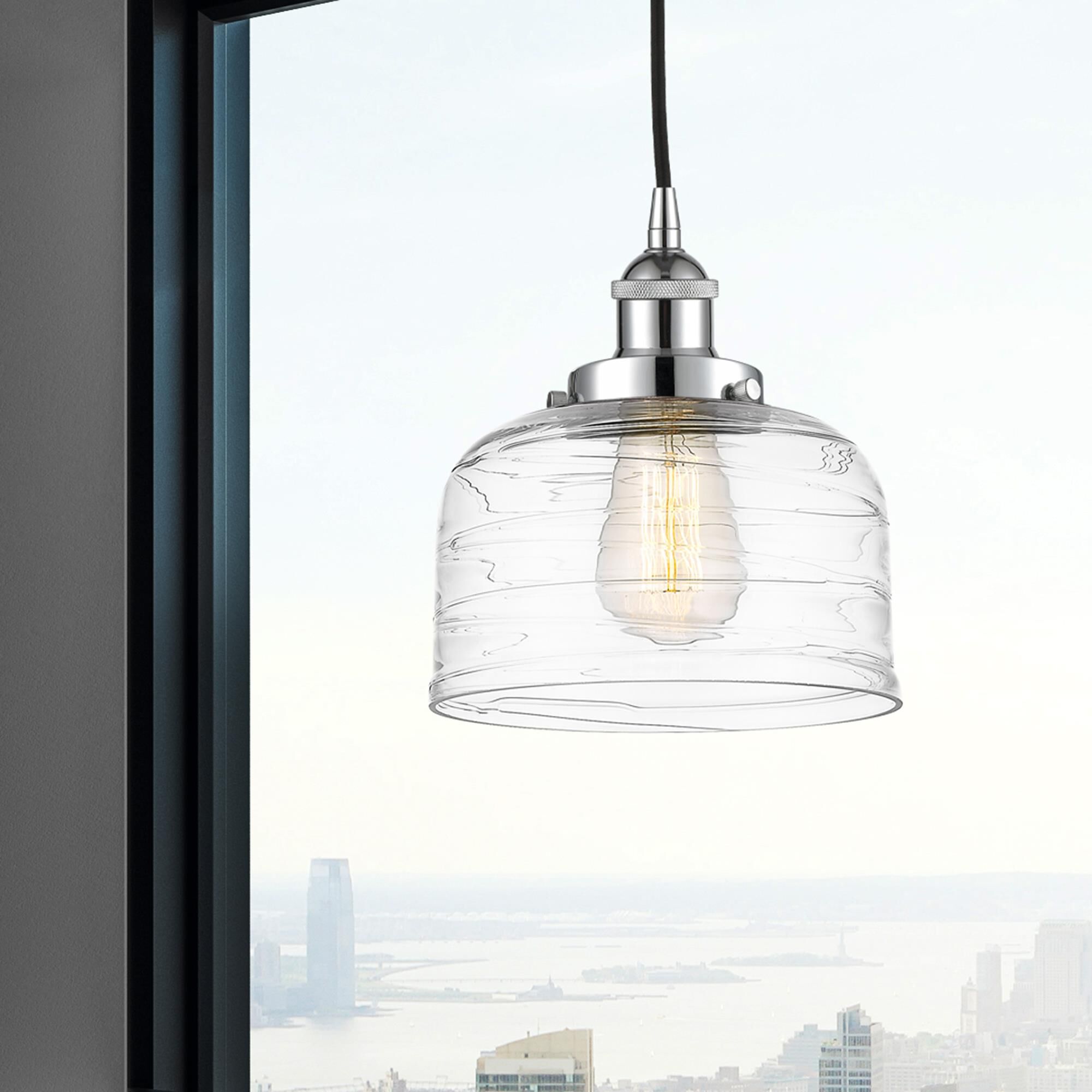 Shown in Polished Chrome finish and Clear glass