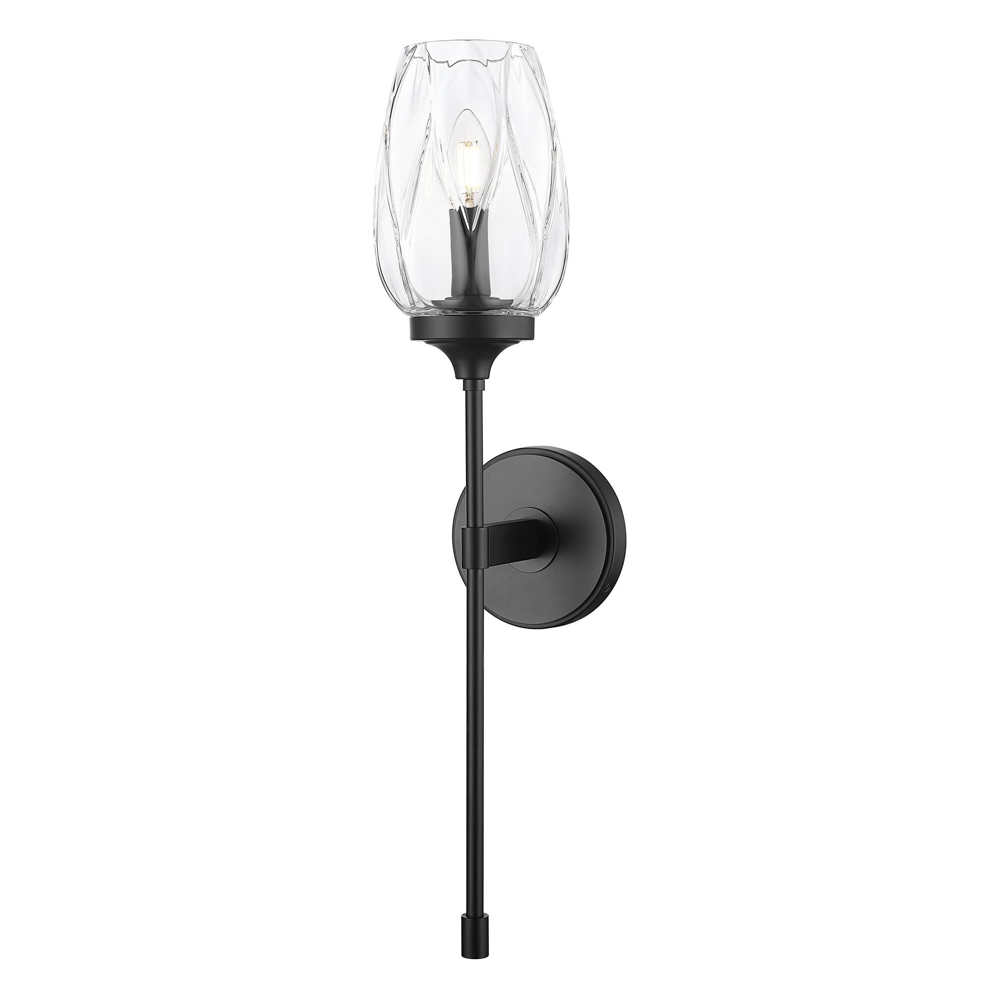 Shown in Matte Black finish and Clear glass