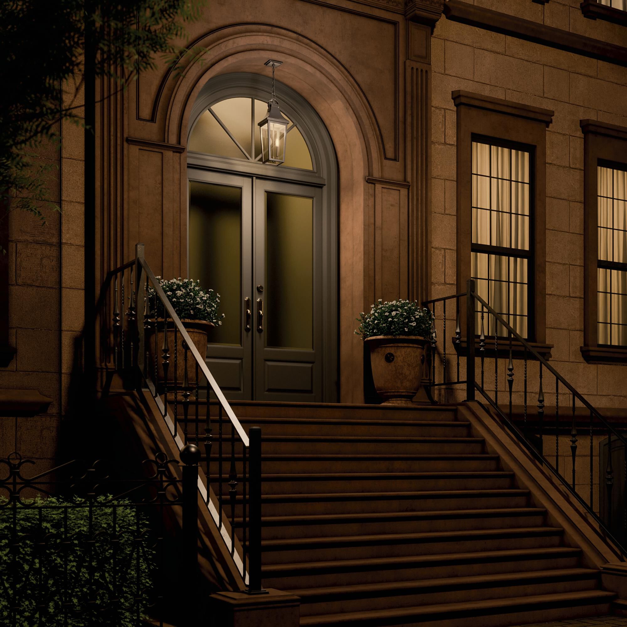 Shown in Olde Bronze finish and Clear glass