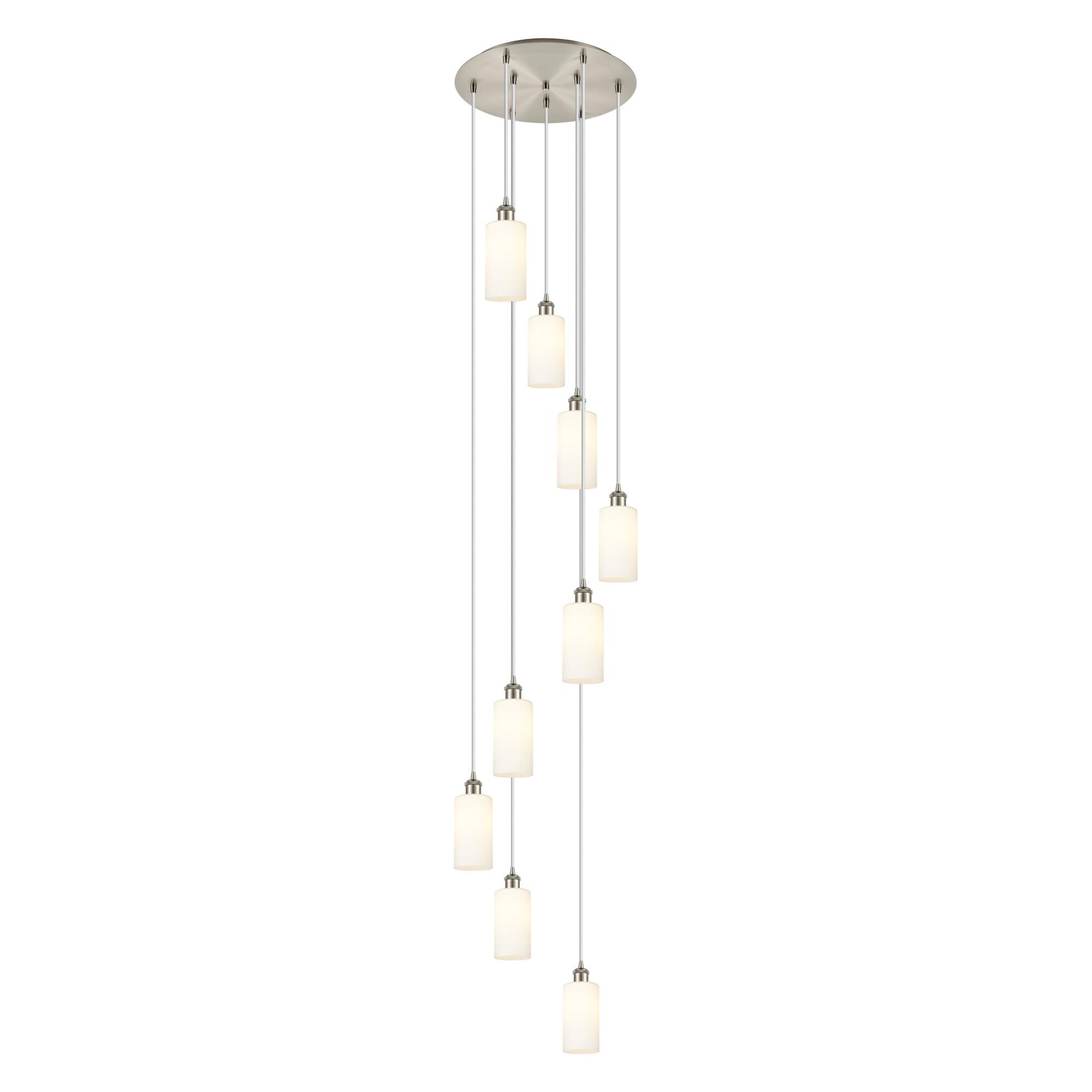 Shown in Satin Nickel finish and White shade