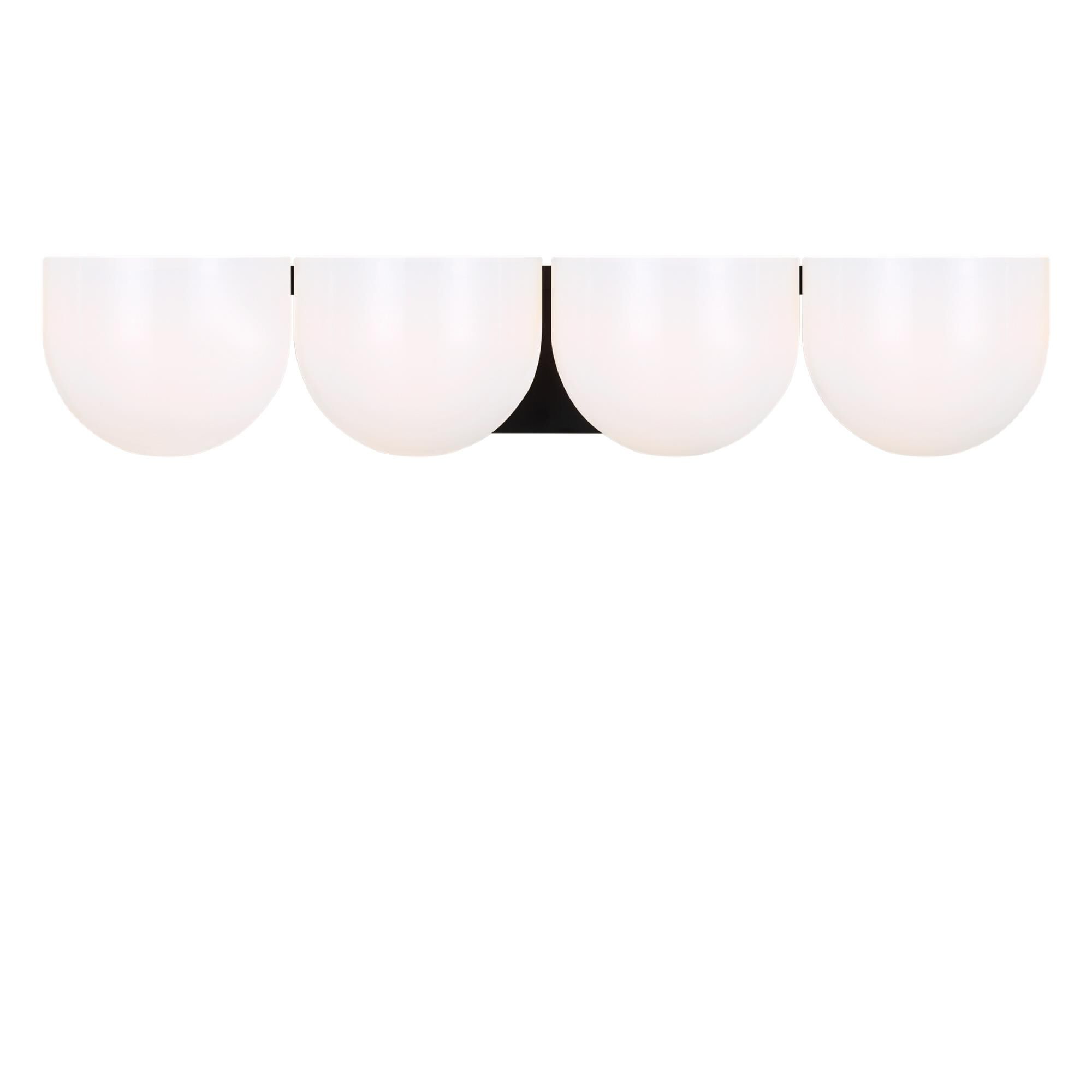 Shown in Aged Iron finish and Milk glass